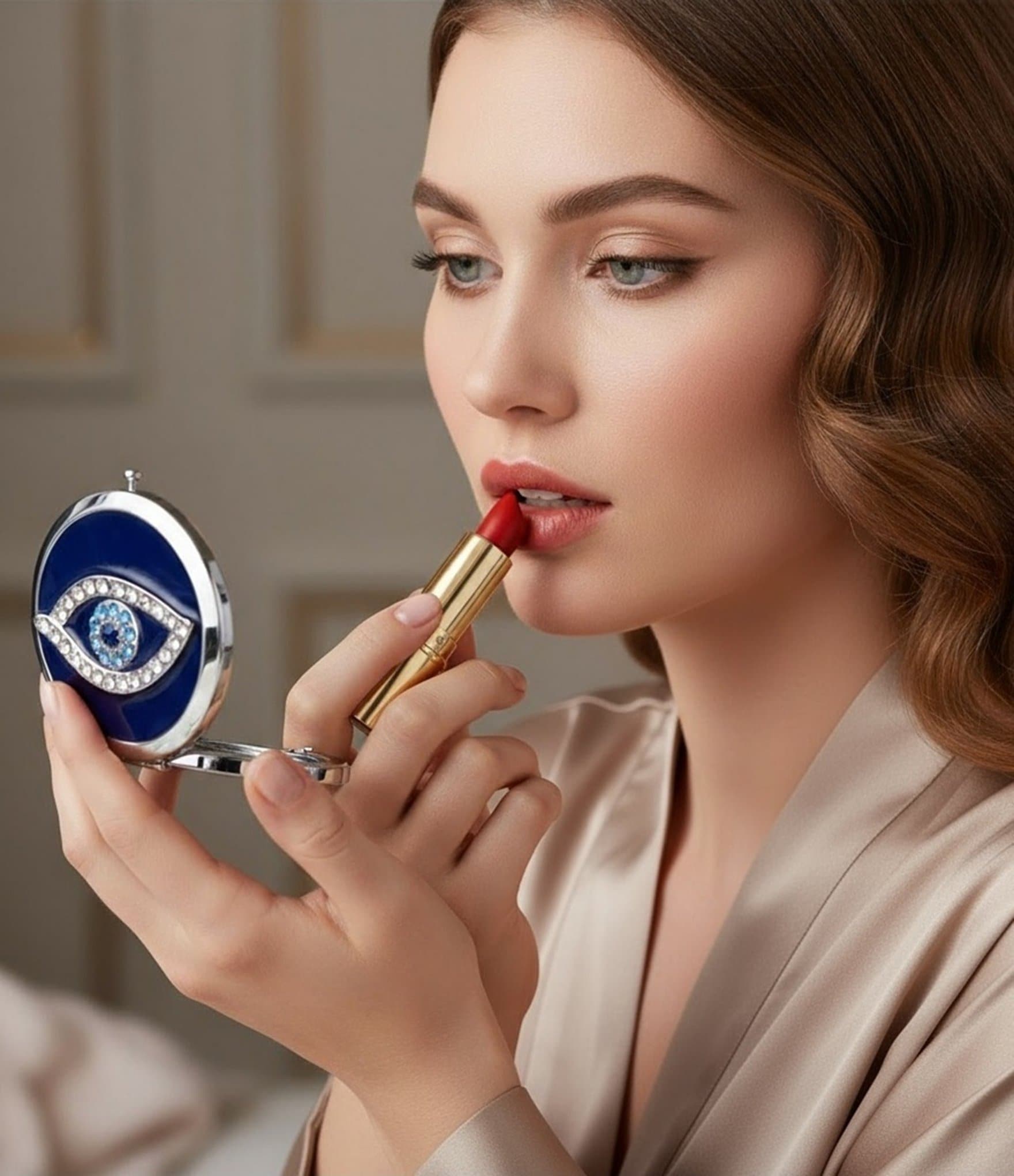 Olivia Riegel Evil Eye Jeweled Compact Mirror