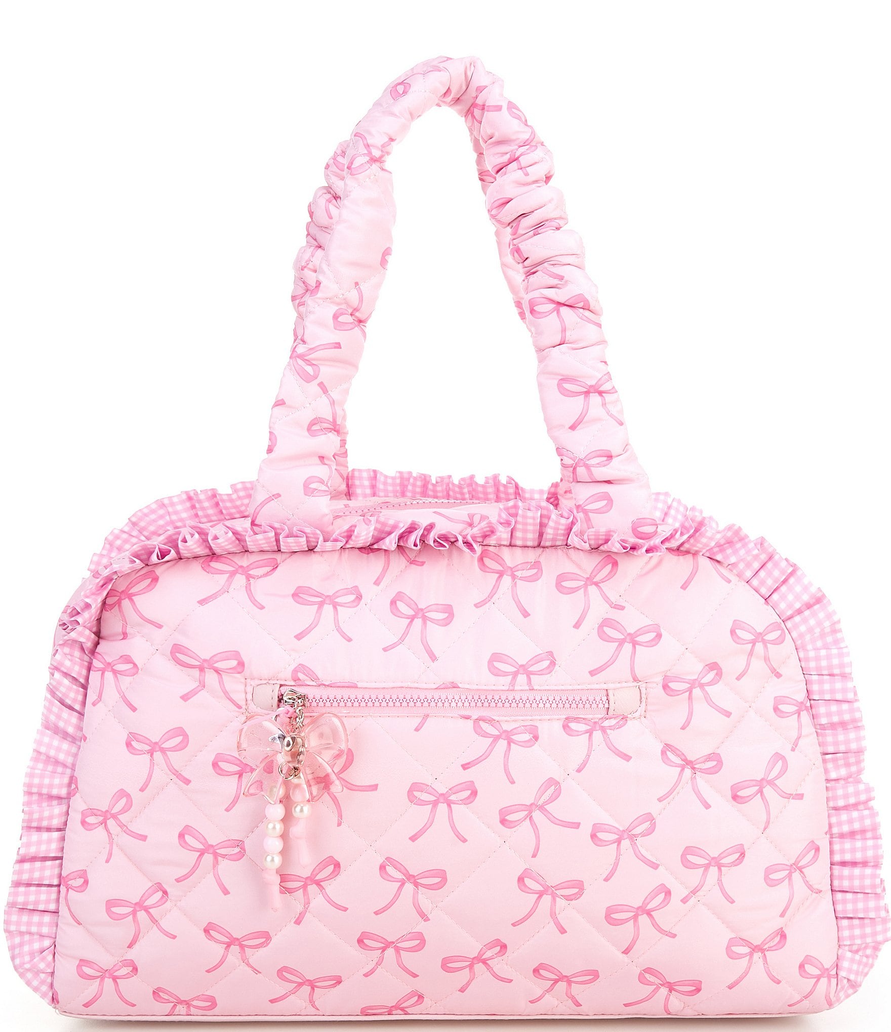 Omg! Accessories Bow Printed Quilted Duffle Bag