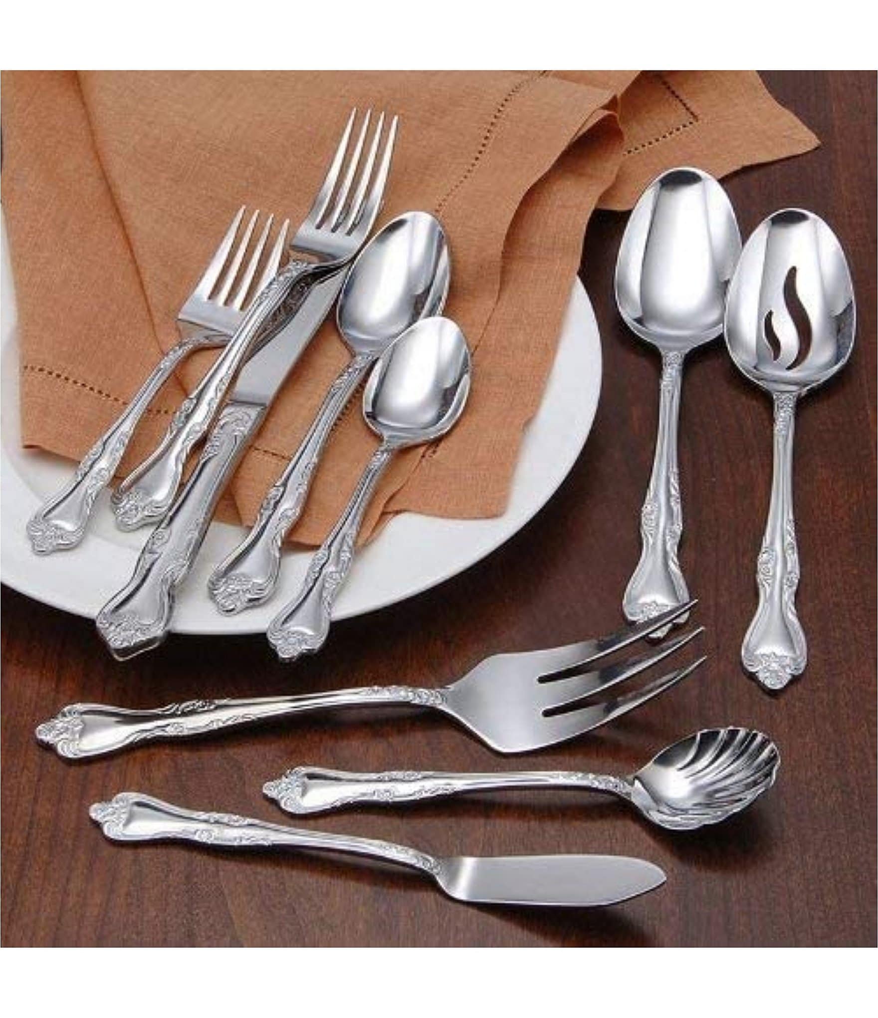 Oneida Azalea 45-Piece Stainless Steel Flatware Set