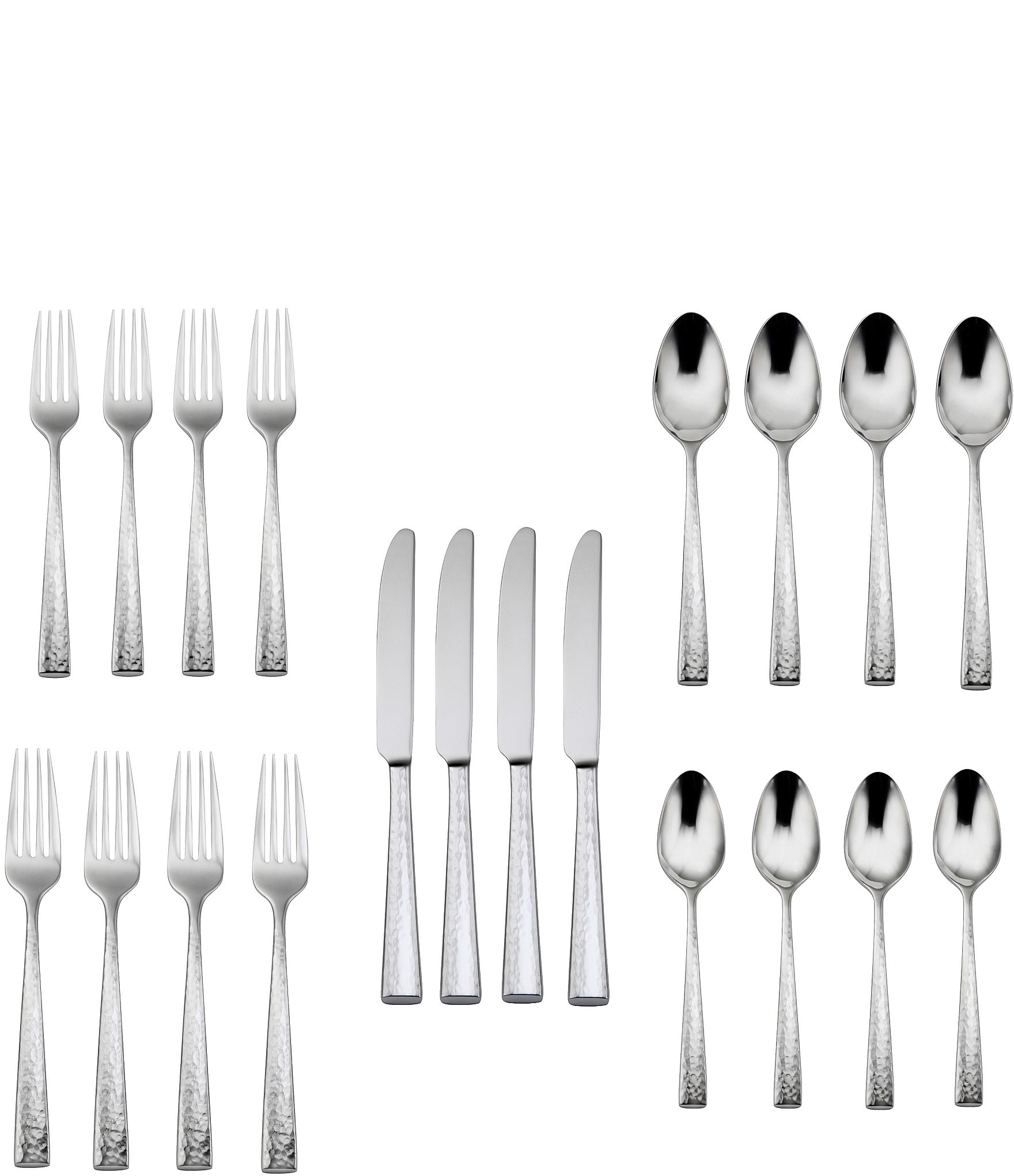 Oneida Cabria Hammered 20-Piece Stainless Steel Flatware Set