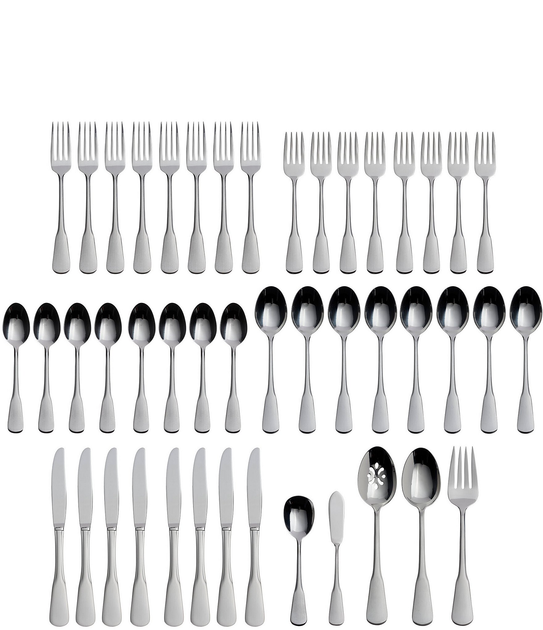 Oneida Colonial Boston 45-Piece Stainless Steel Flatware Set