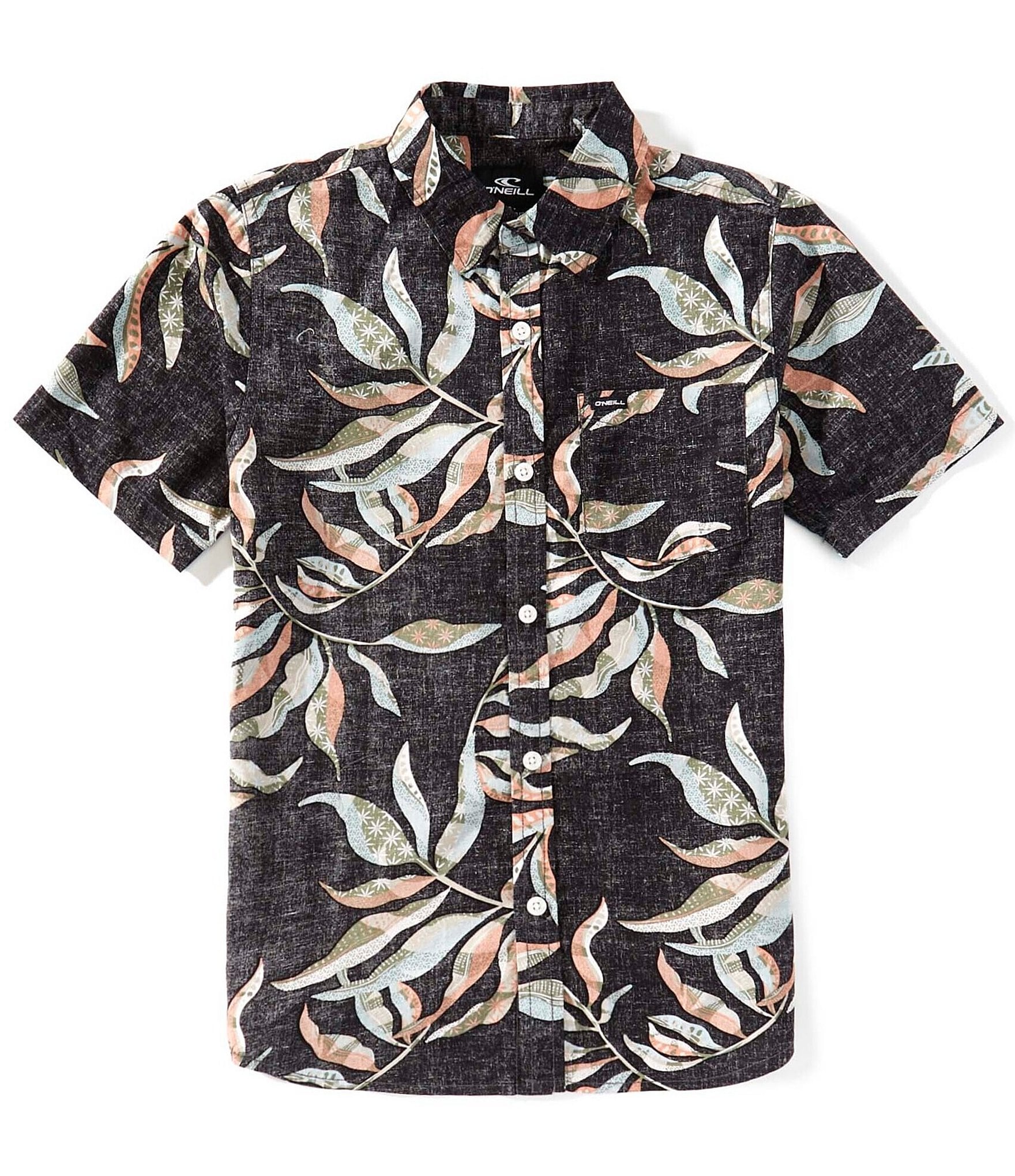 O'Neill Big Boys Short-Sleeve Terrace Reverse Printed Woven Shirt