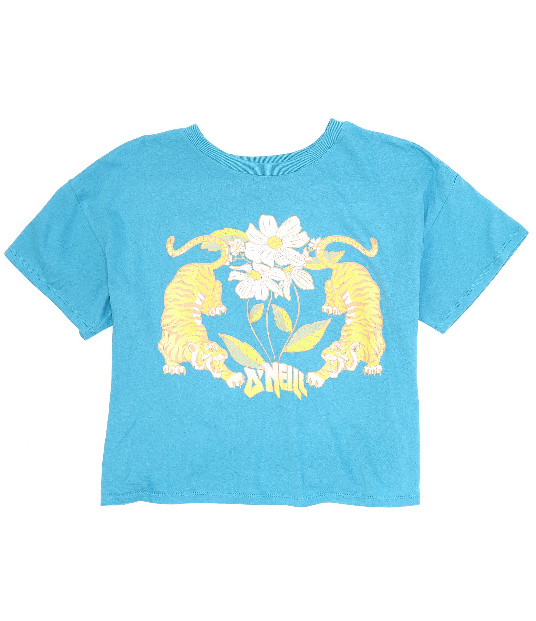 Girls Short Sleeve Tiger Graphic Tee