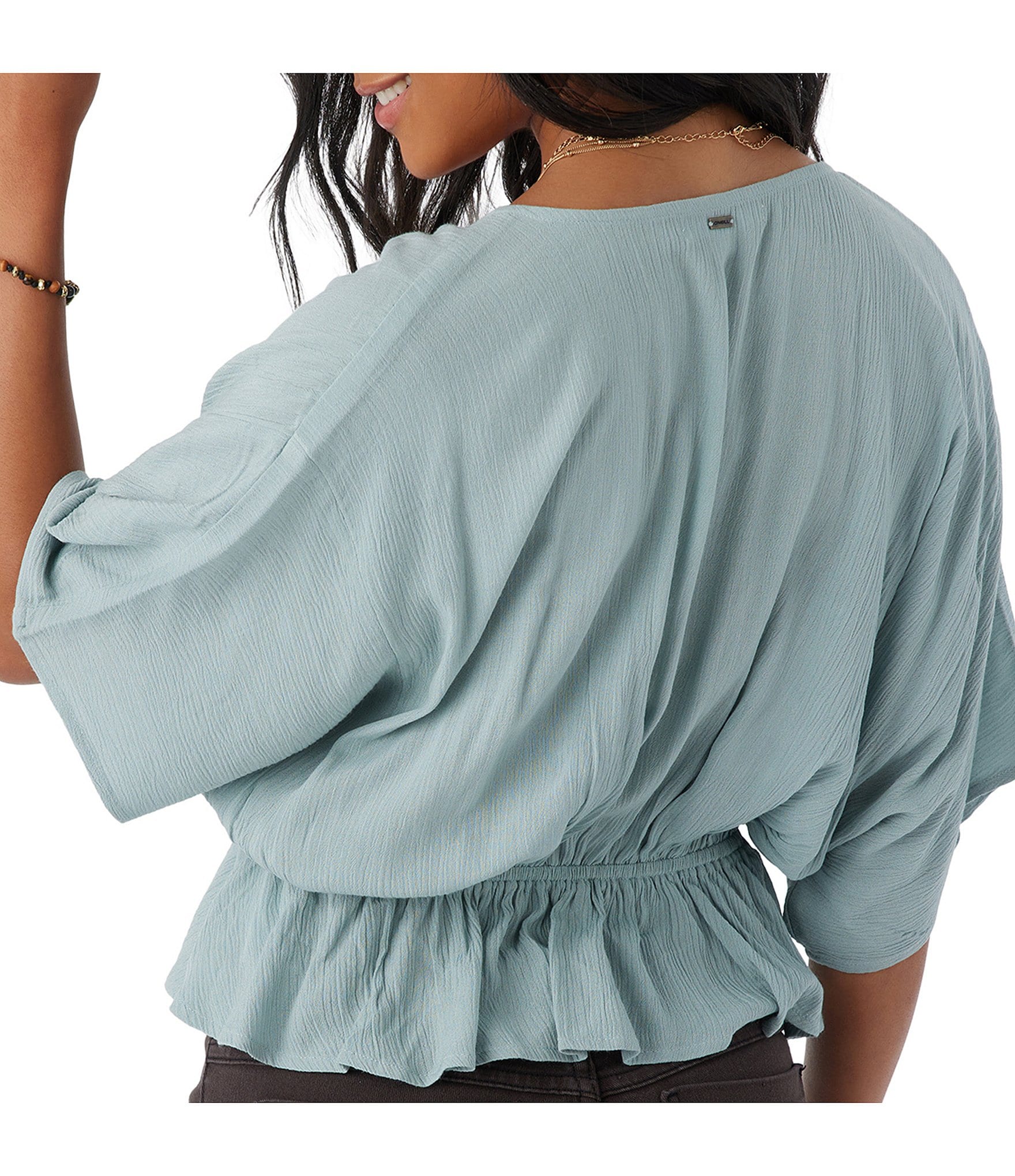 O'Neill Carey Short Sleeve V-Neck Peplum Top