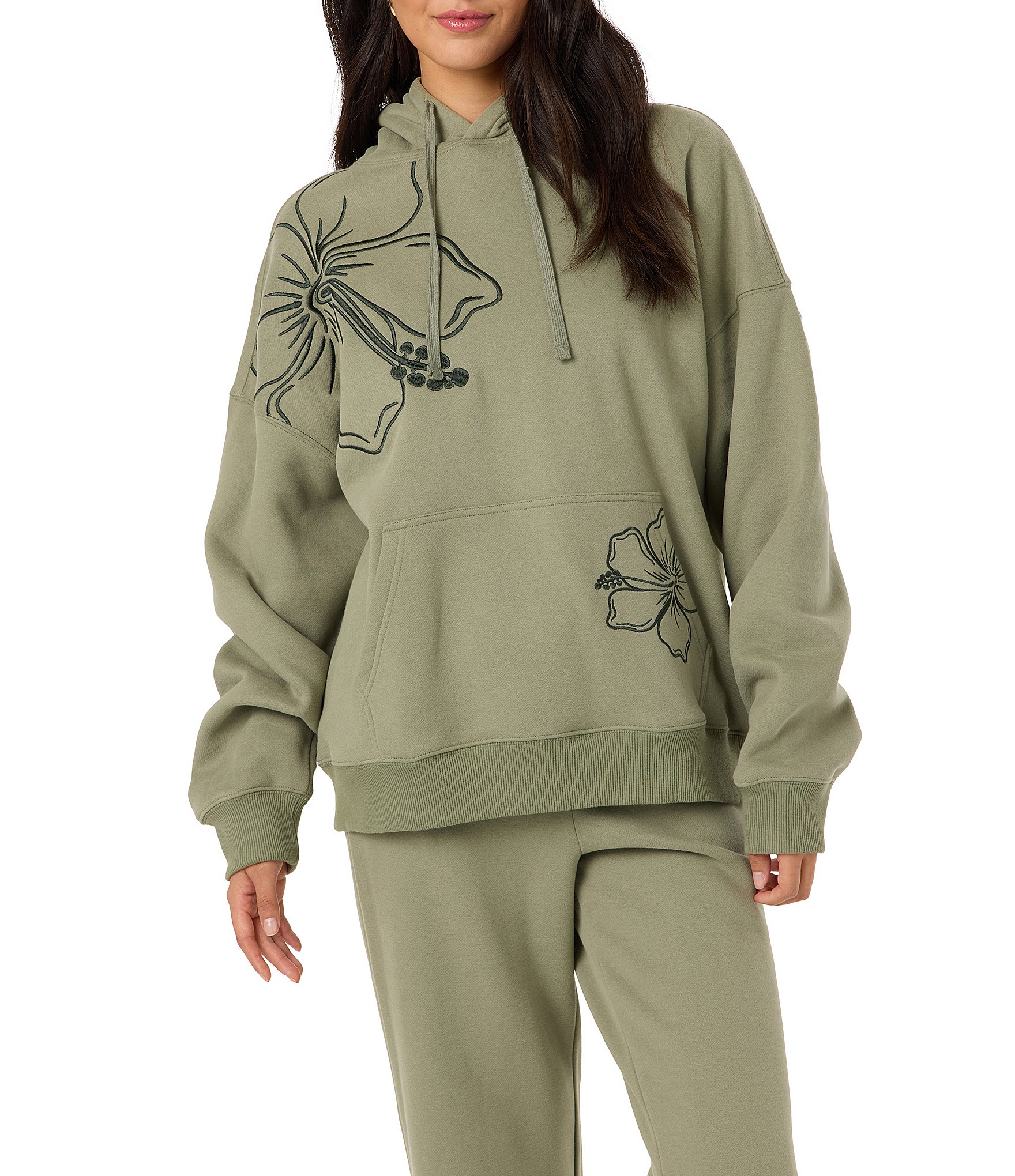 O'Neill Hibiscus Printed Oversized Hoodie