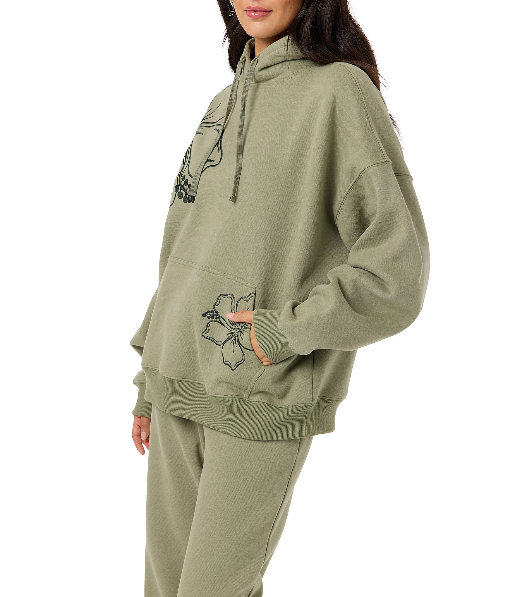 O'Neill Hibiscus Printed Oversized Hoodie