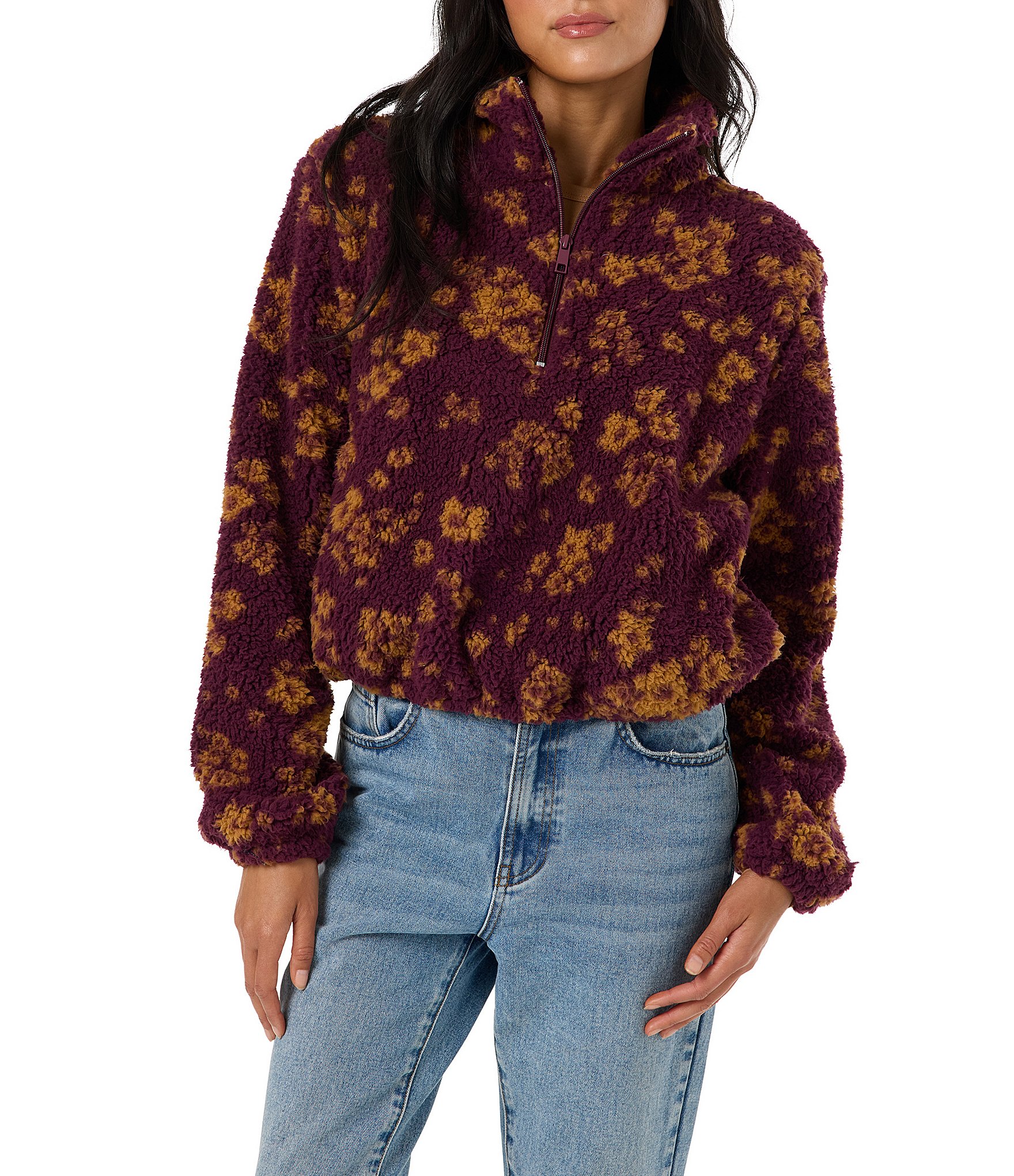 O'Neill Kacey Printed Quarter-Zip Fleece Pullover