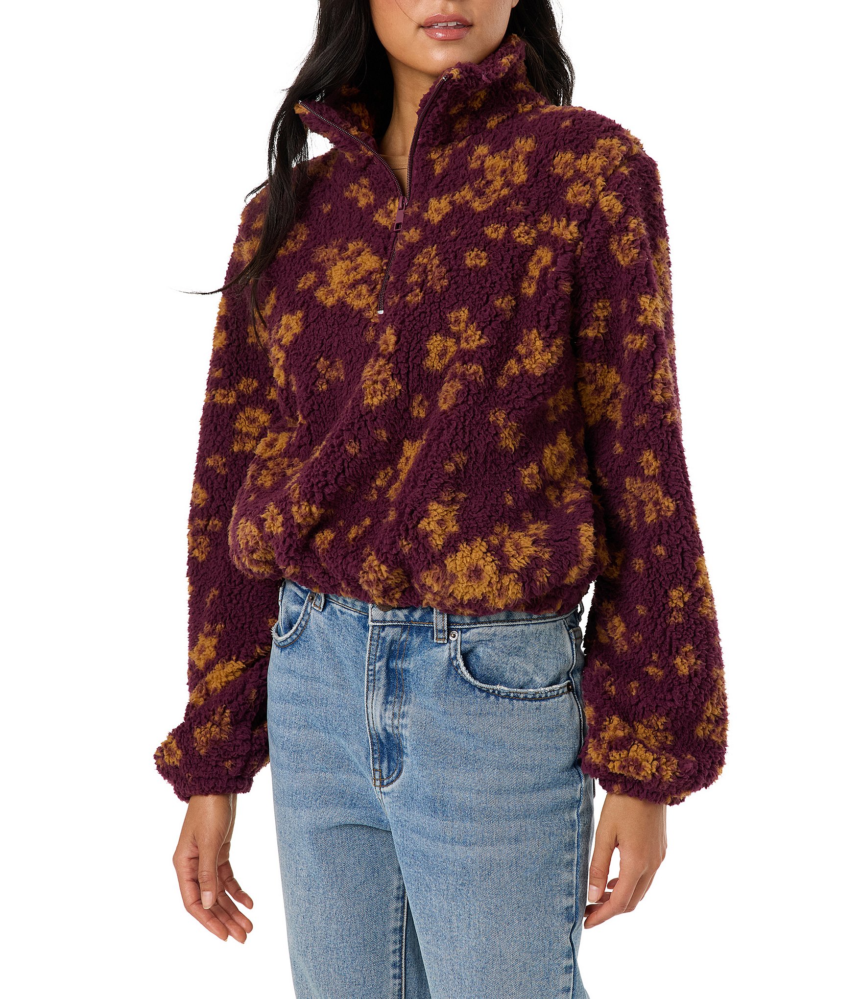 O'Neill Kacey Printed Quarter-Zip Fleece Pullover