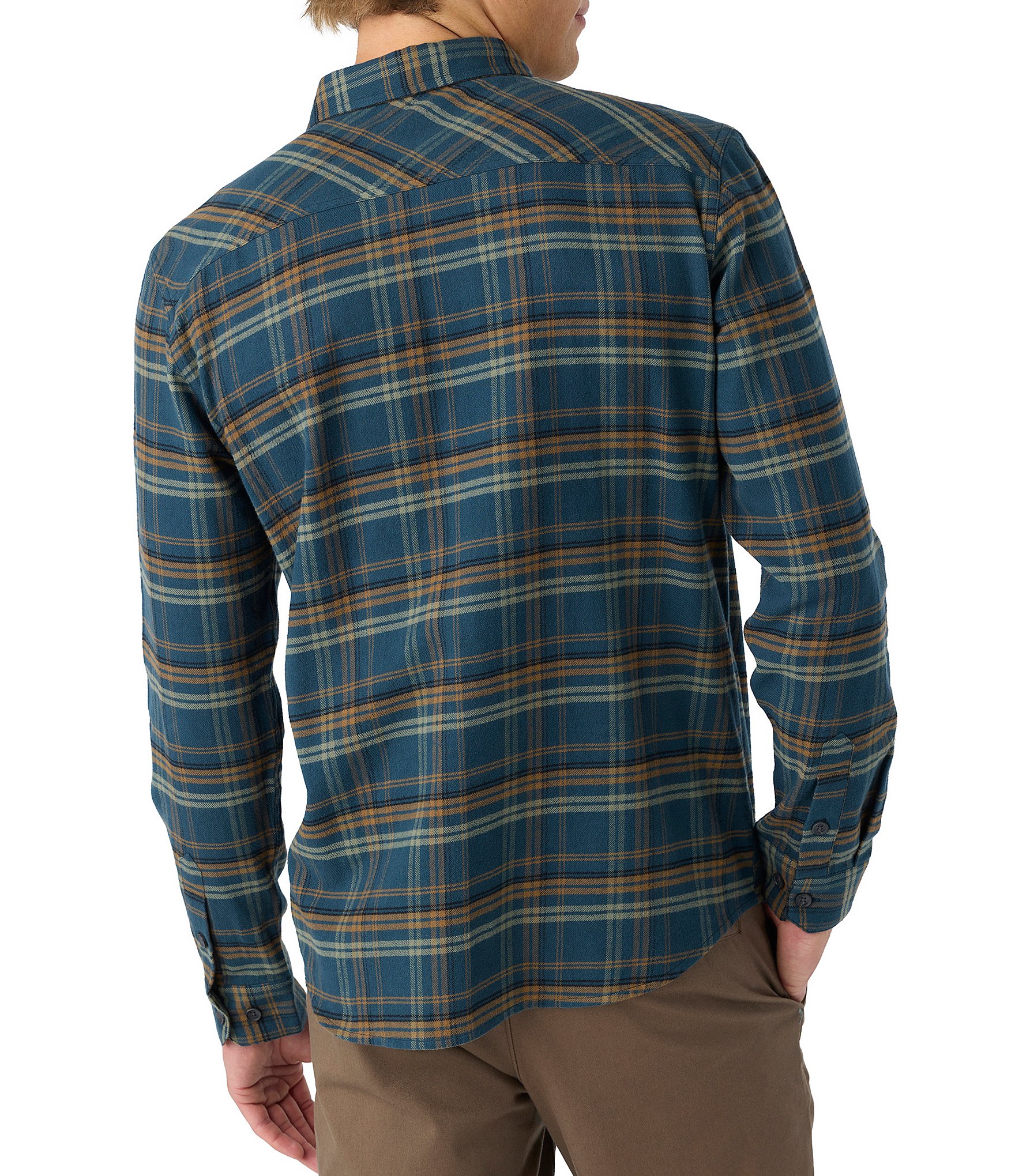 O'Neill Redmond Long Sleeve Yarn-Dyed Dark Plaid Woven Shirt