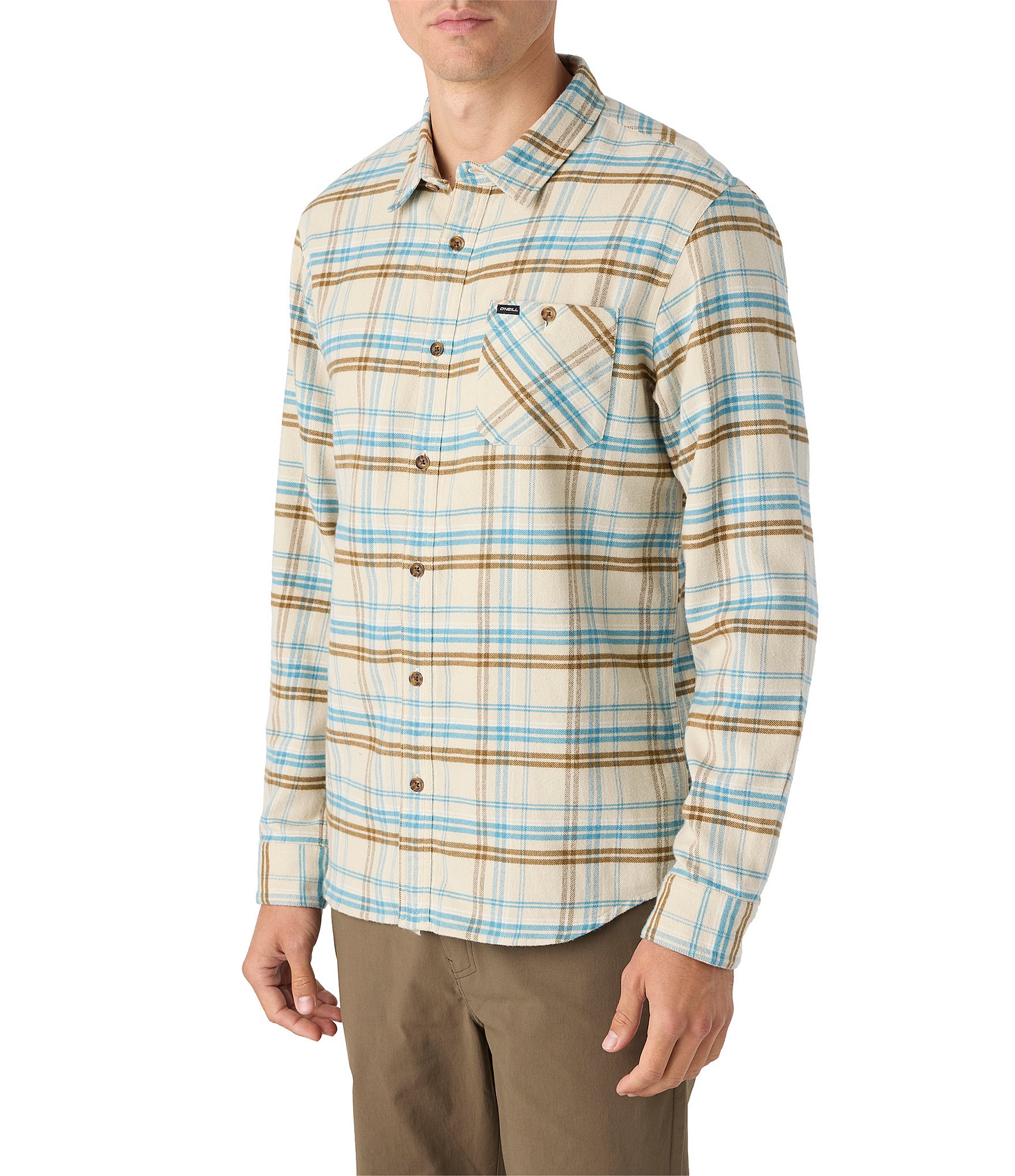 O'Neill Redmond Long Sleeve Yarn-Dyed Light Plaid Woven Shirt