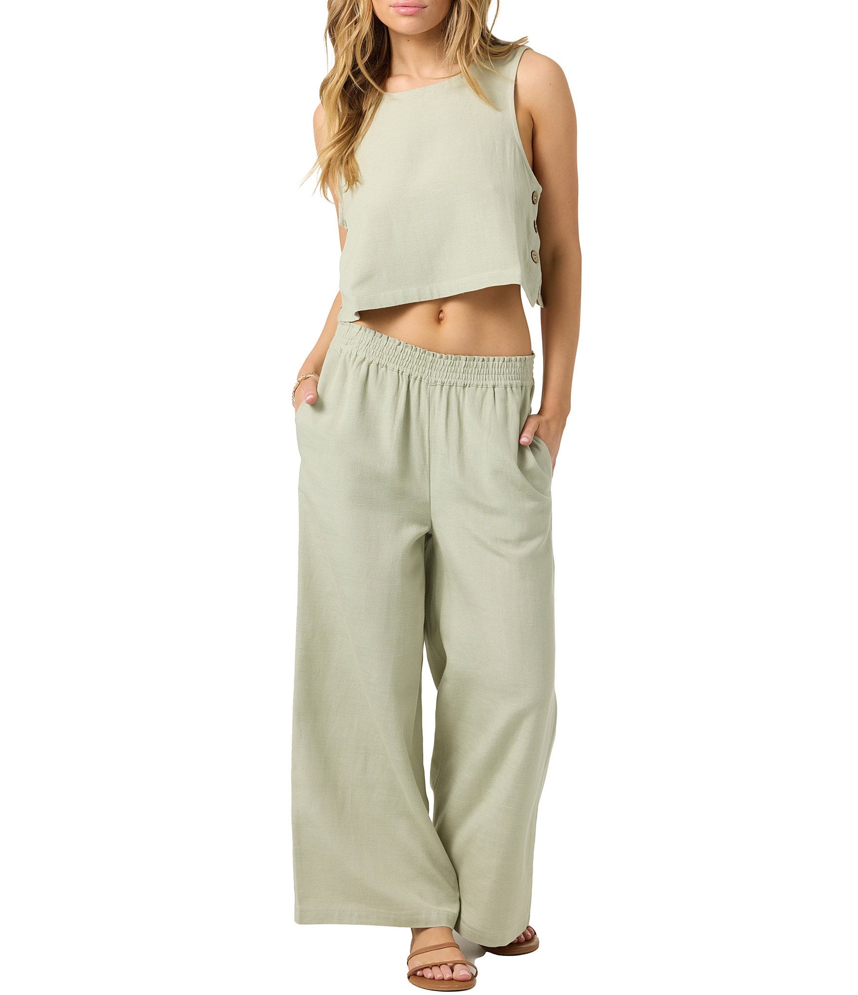 O'Neill Sanders Coordinating Linen Blend Wide Leg Pants