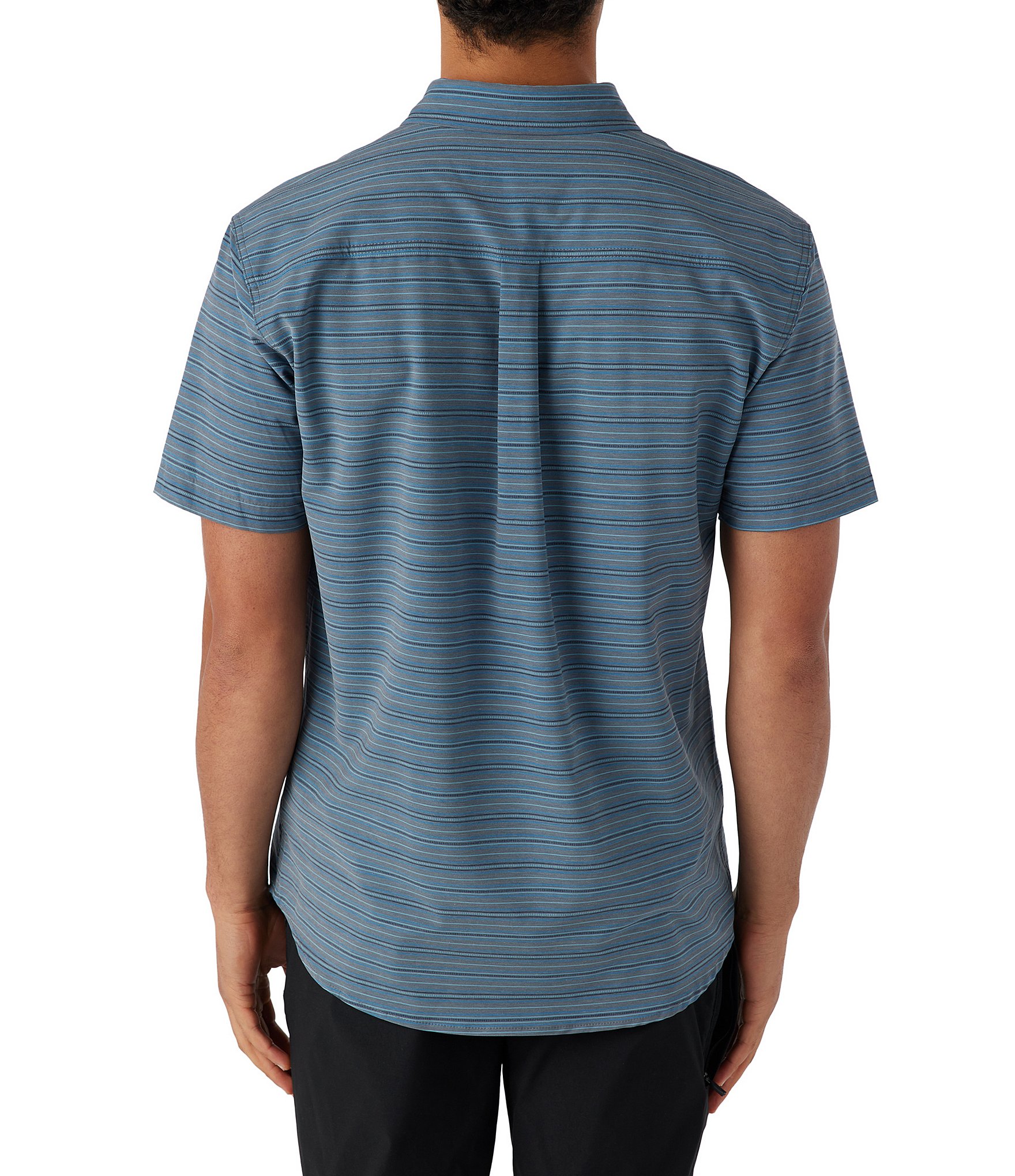 O'Neill Standard Fit Short Sleeve TRVLR UPF Traverse Striped Woven Shirt