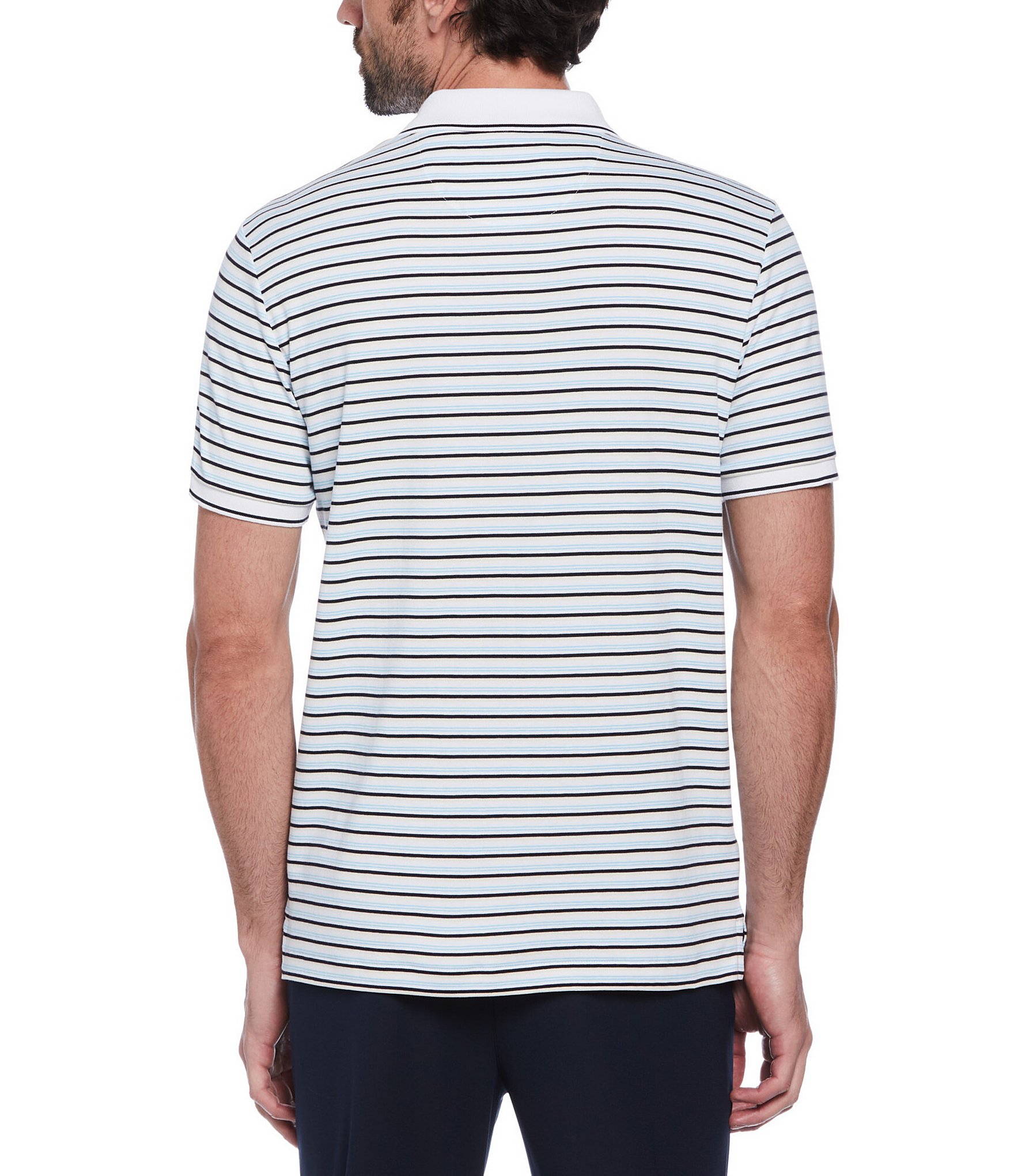 Original Penguin Stripe Interlock Short Sleeve Polo Shirt