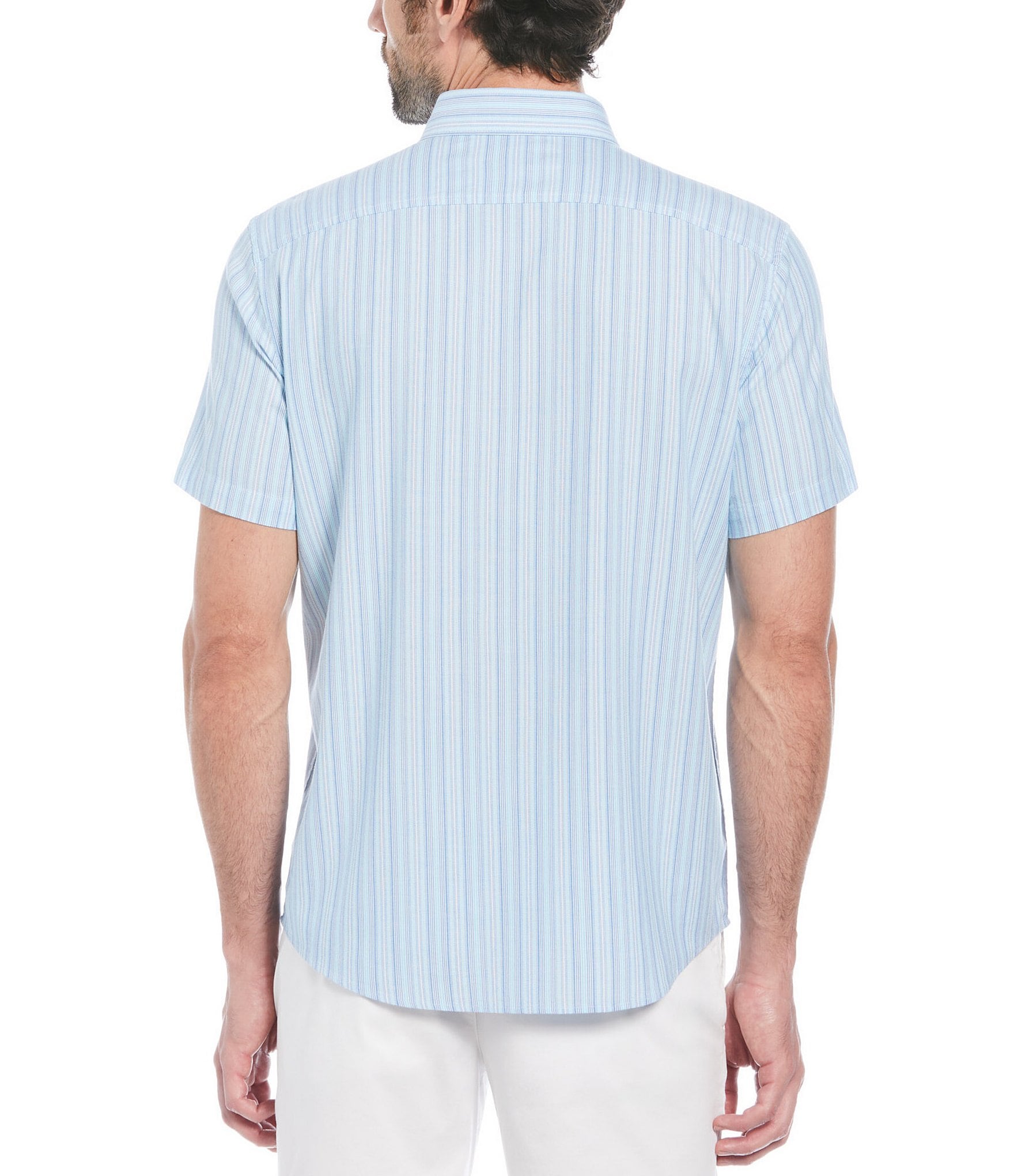 Original Penguin Vertical Stripe Short Sleeve Woven Shirt