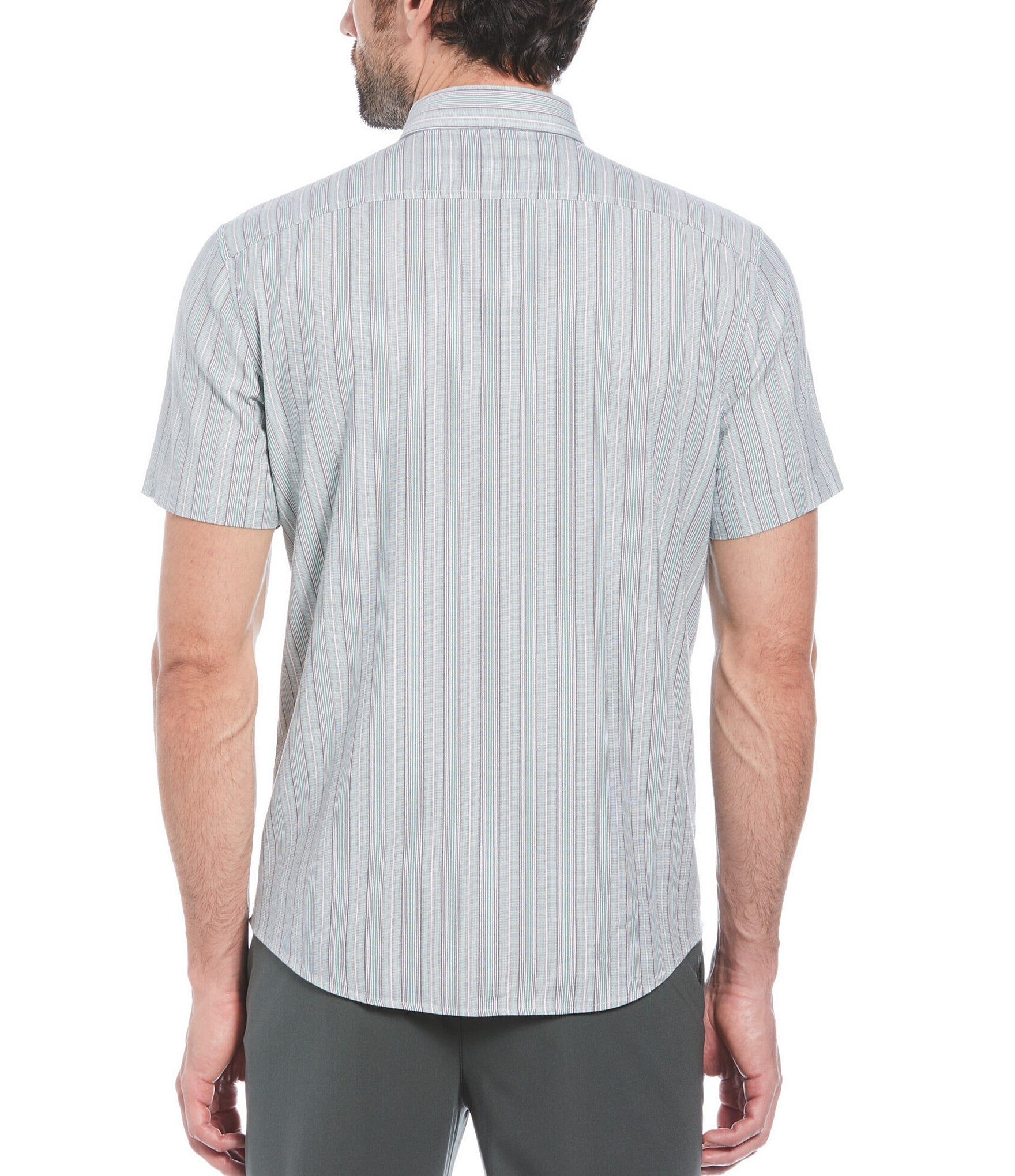 Original Penguin Vertical Stripe Short Sleeve Woven Shirt