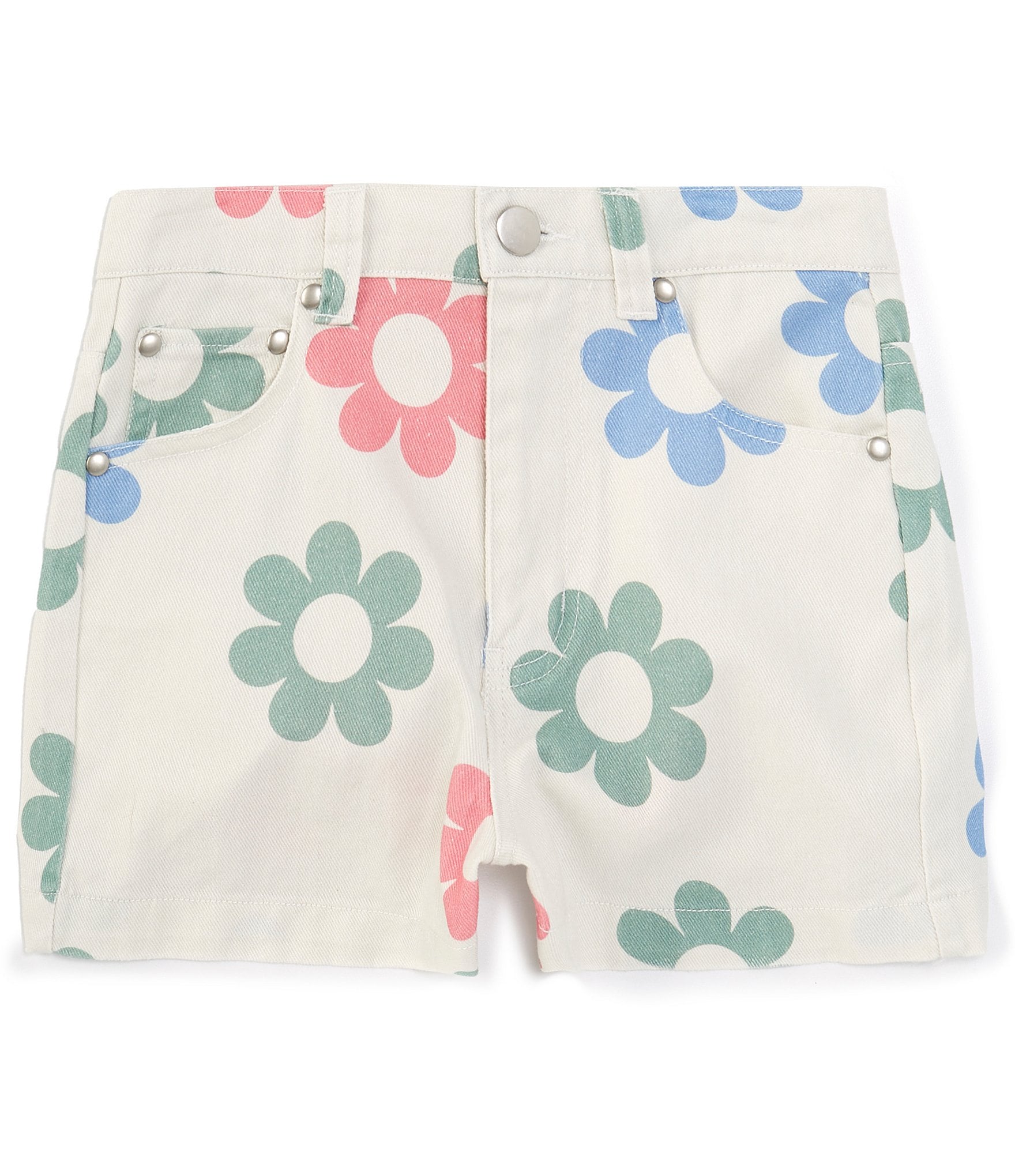 Originality Big Girls 7-16 Floral Print Denim Shorts