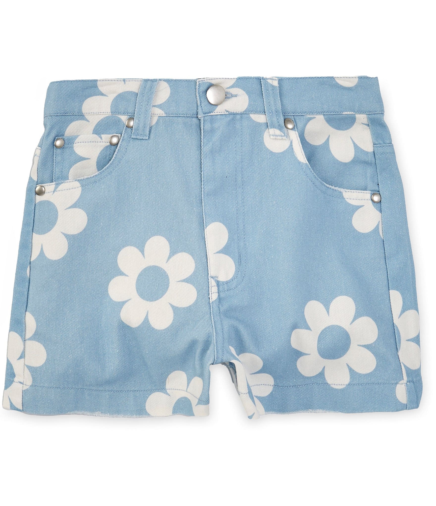 Originality Big Girls 7-16 Floral Print Denim Shorts