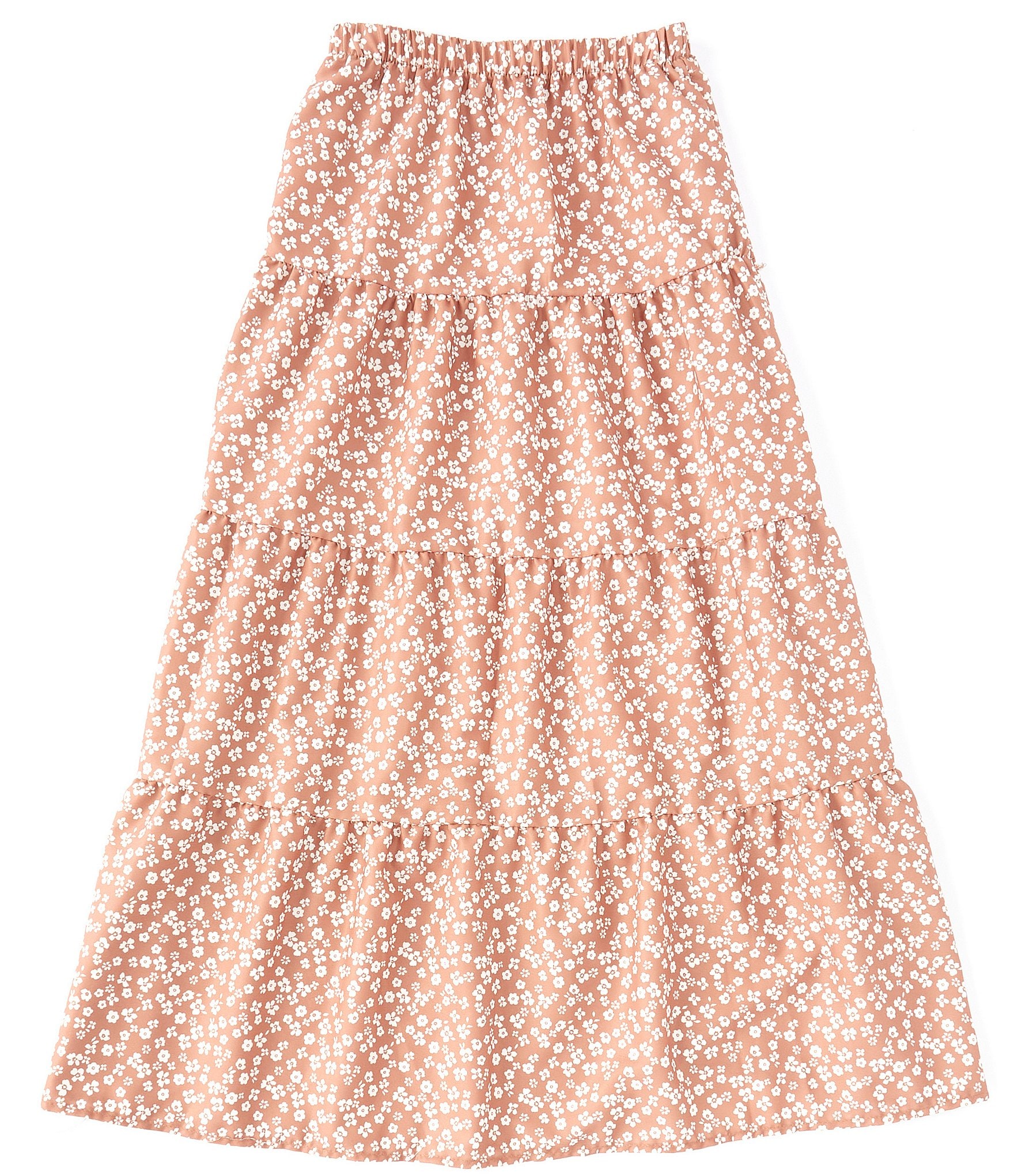 Originality Big Girls 7-16 Floral Print Layered Maxi Skirt | Dillard's