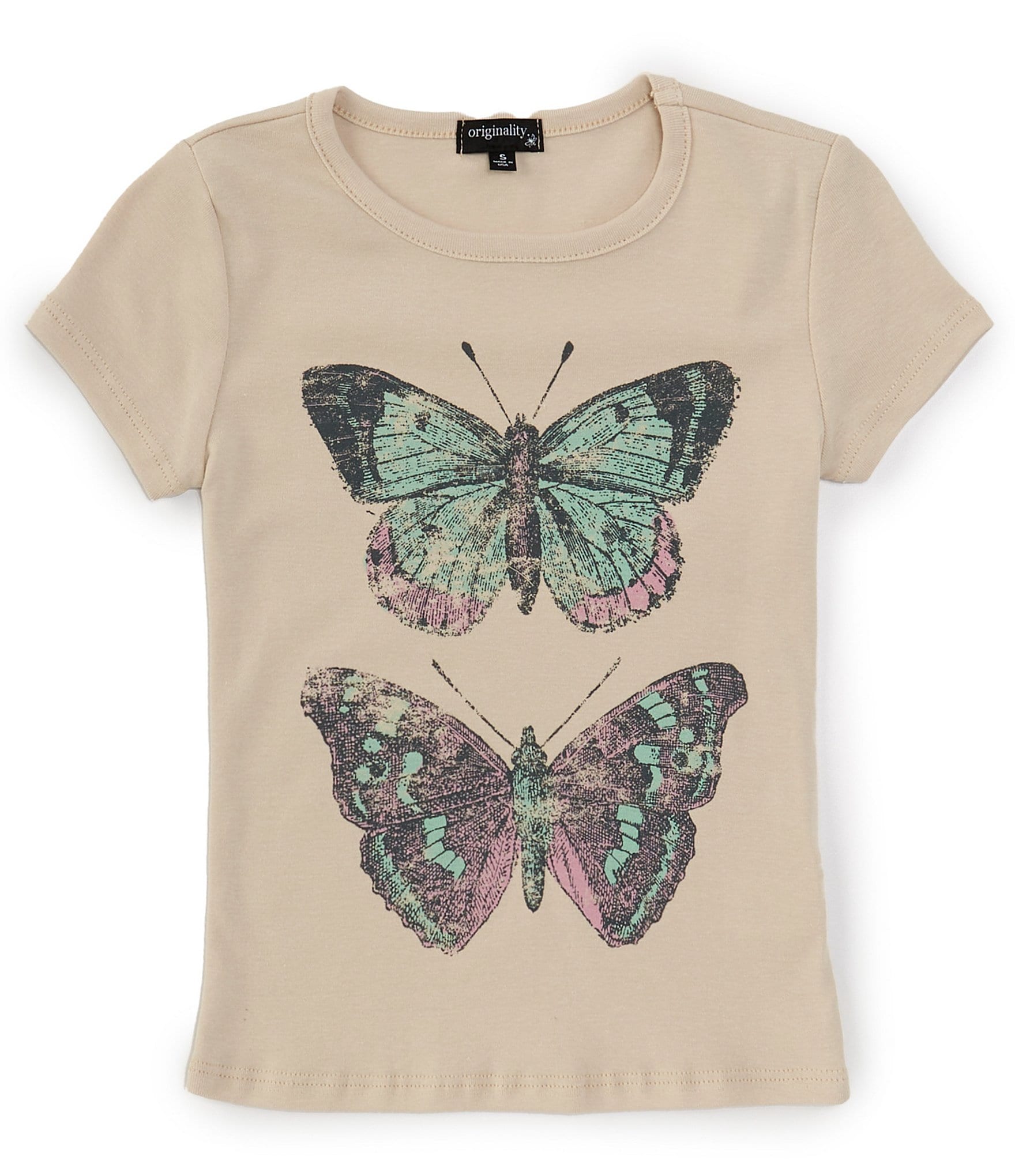 Originality Big Girls 7-16 Short Sleeve Butterfly Pair T-Shirt | Dillard's