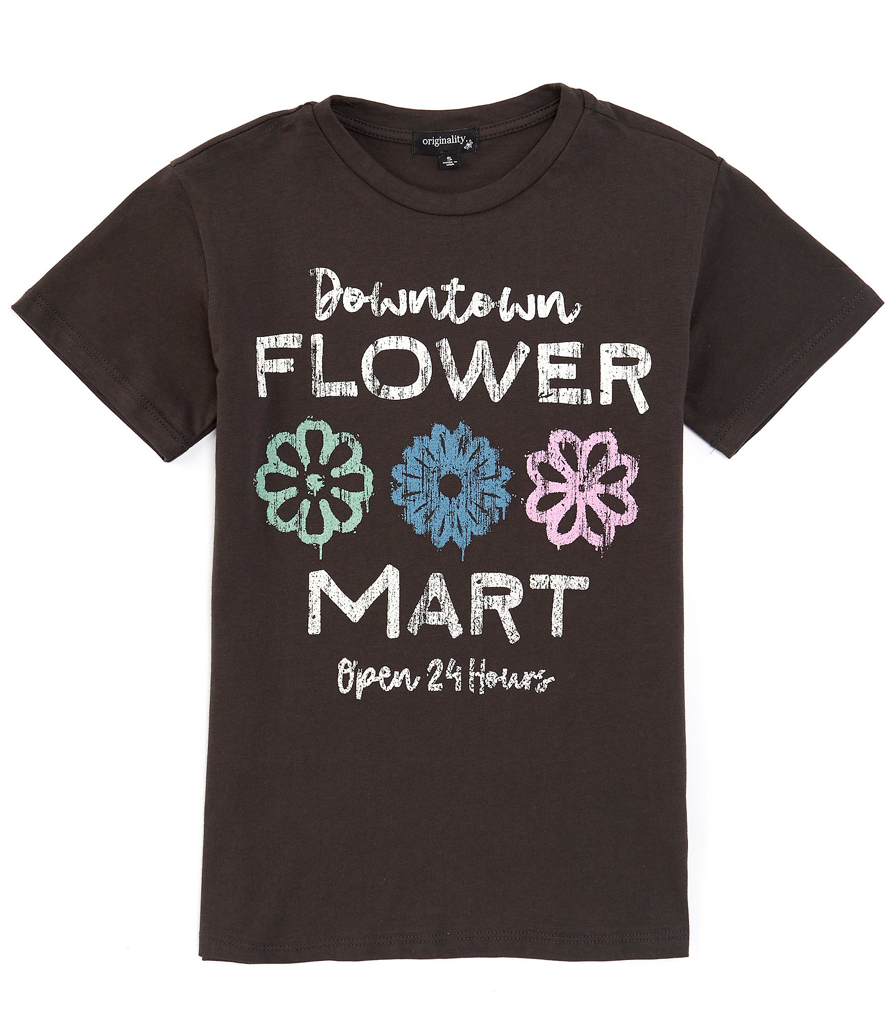 Originality Big Girls 7-16 Short Sleeve Flower Mart Graphic T-Shirt