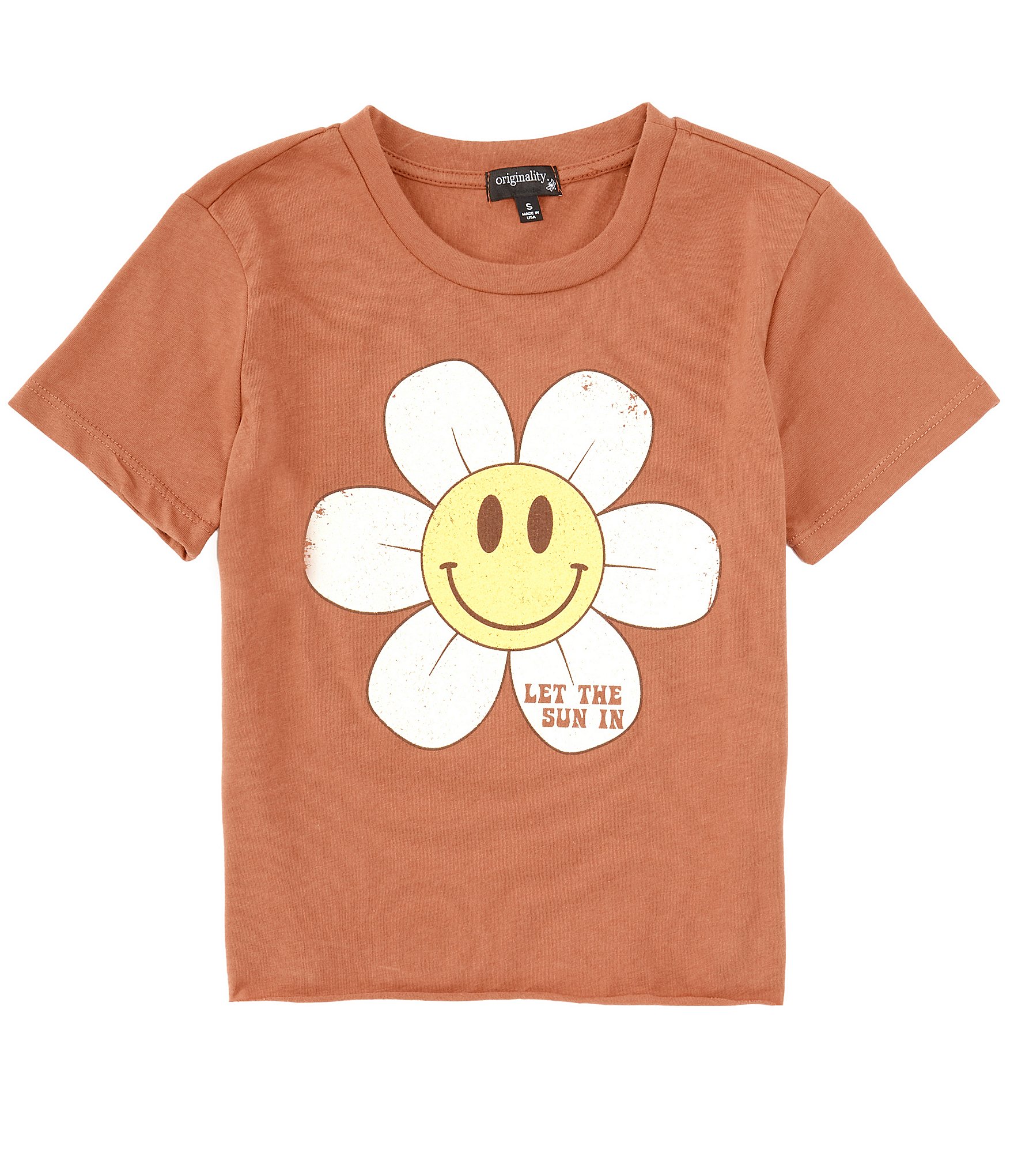 Originality Big Girls 7-16 Short Sleeve Let The Sun In Daisy T-Shirt ...