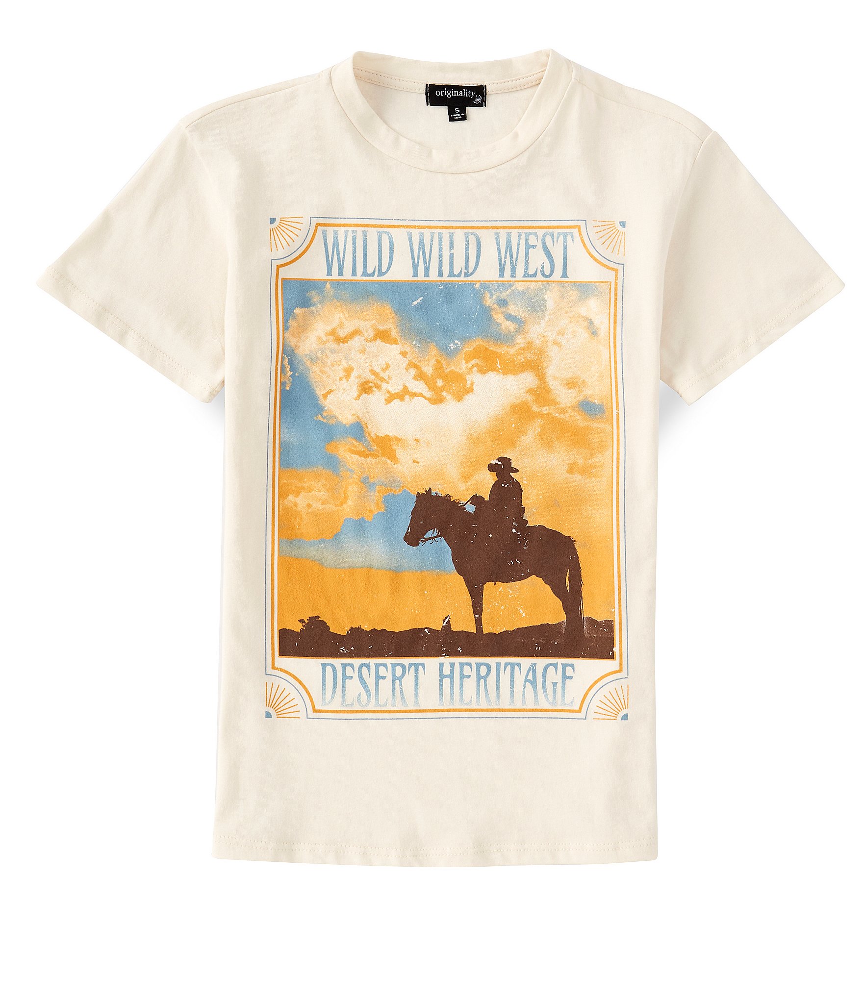 Originality Big Girls 7-16 Short Sleeve Wild West Graphic T-Shirt