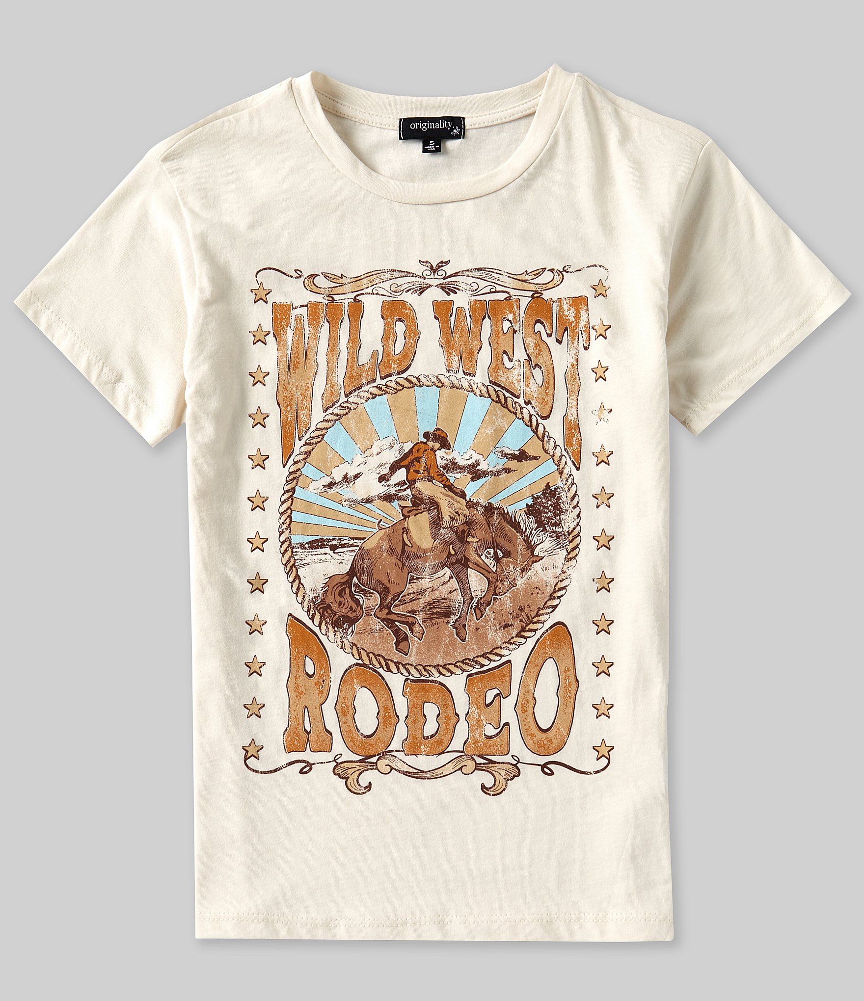 Originality Big Girls 7-16 Short Sleeve Wild West Rodeo Graphic T-Shirt