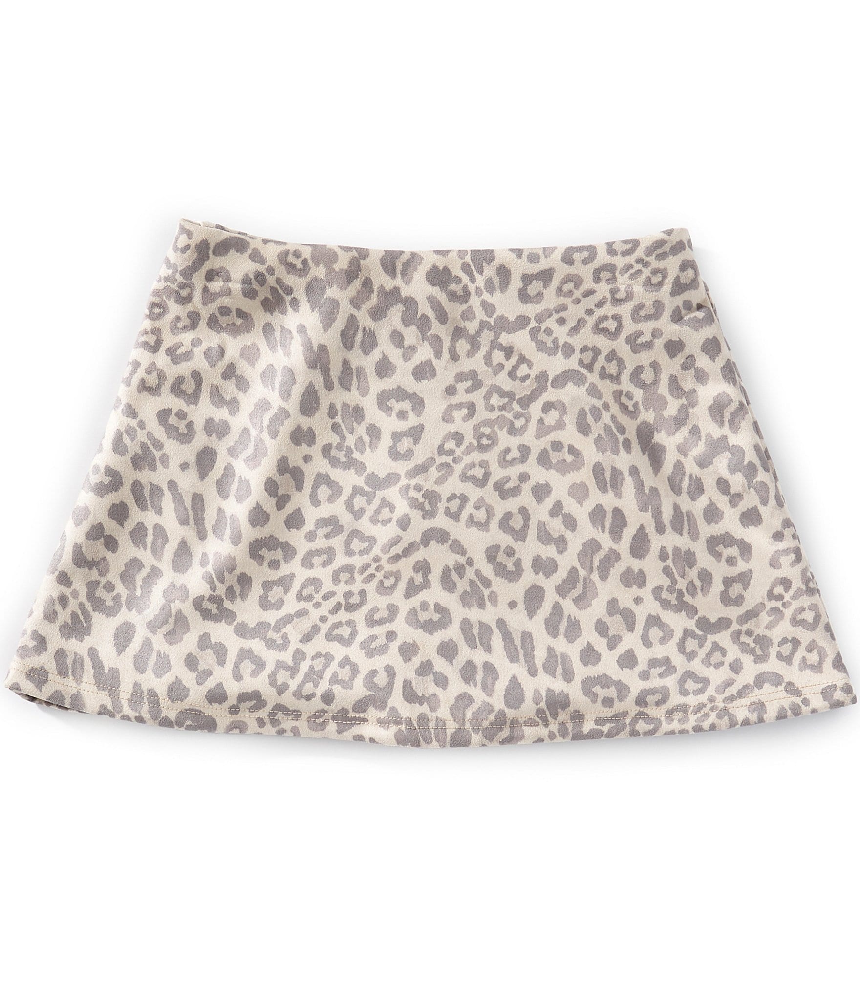 Originality Big Girls Leopard-Printed Faux-Suede Mini Skort