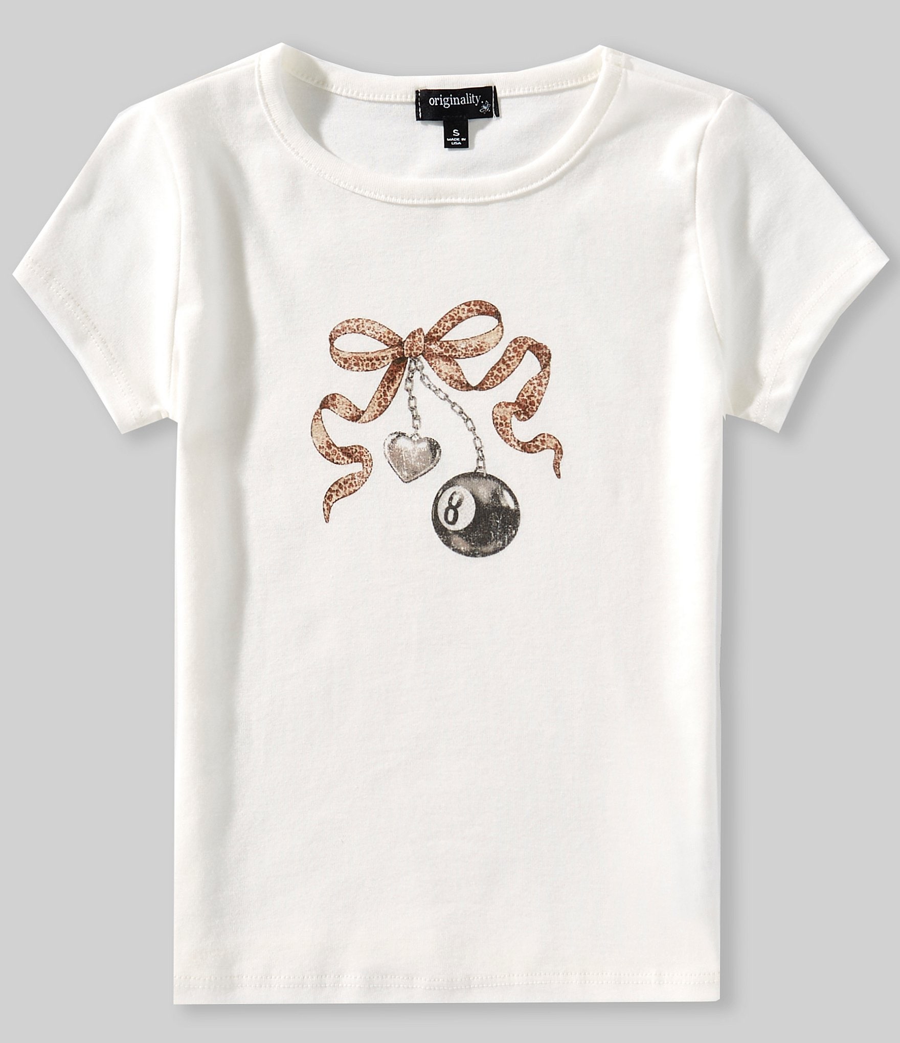 Originality Big Girls Short-Sleeve Leopard-Printed Bow Baby T-Shirt