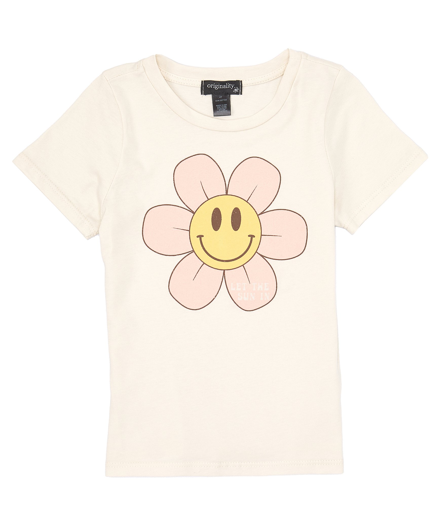 Originality Little Girls 2T-6X Short-Sleeve Daisy Smiley Face Graphic ...
