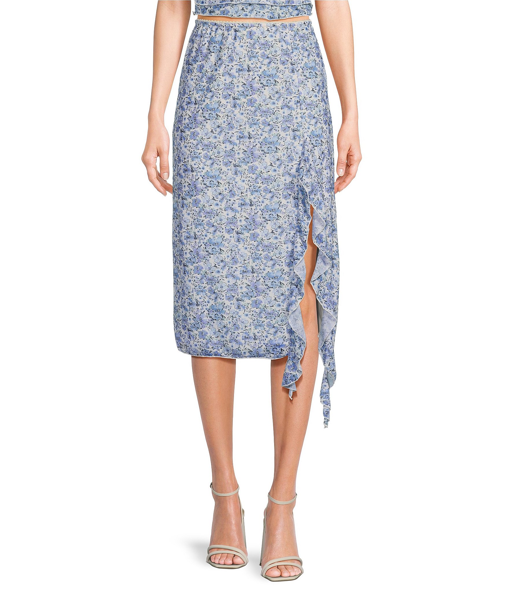 Originality Mesh Corkscrew Midi Skirt | Dillard's