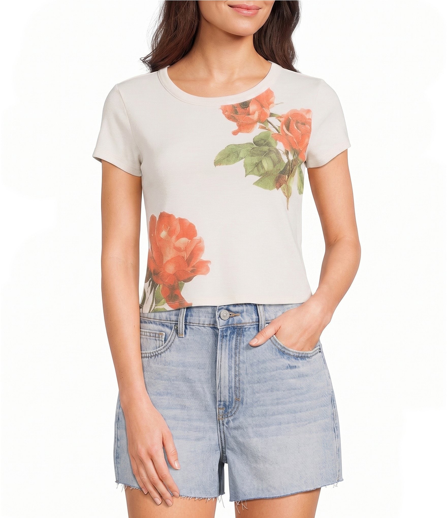 Originality Rose Short Sleeve Baby Tee
