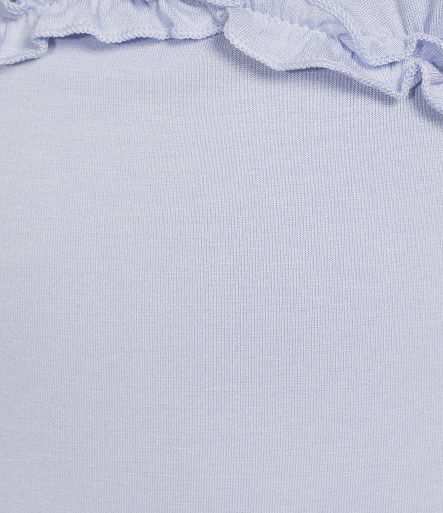 Originality V-Neck Short Puff Sleeve Ruffle Top