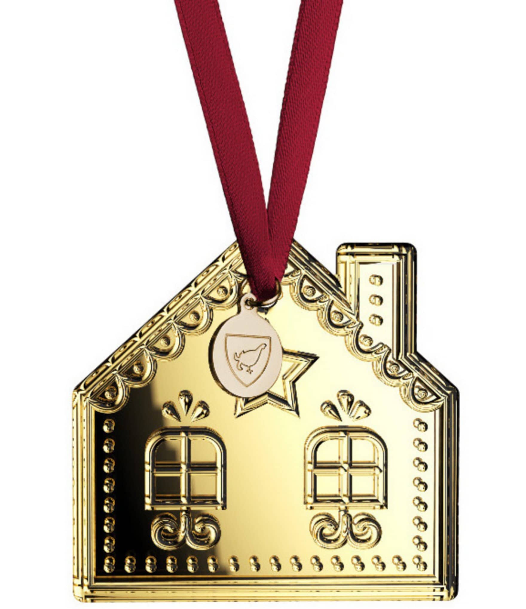 Orrefors 2025 Annual Gingerbread House Ornament in Gold