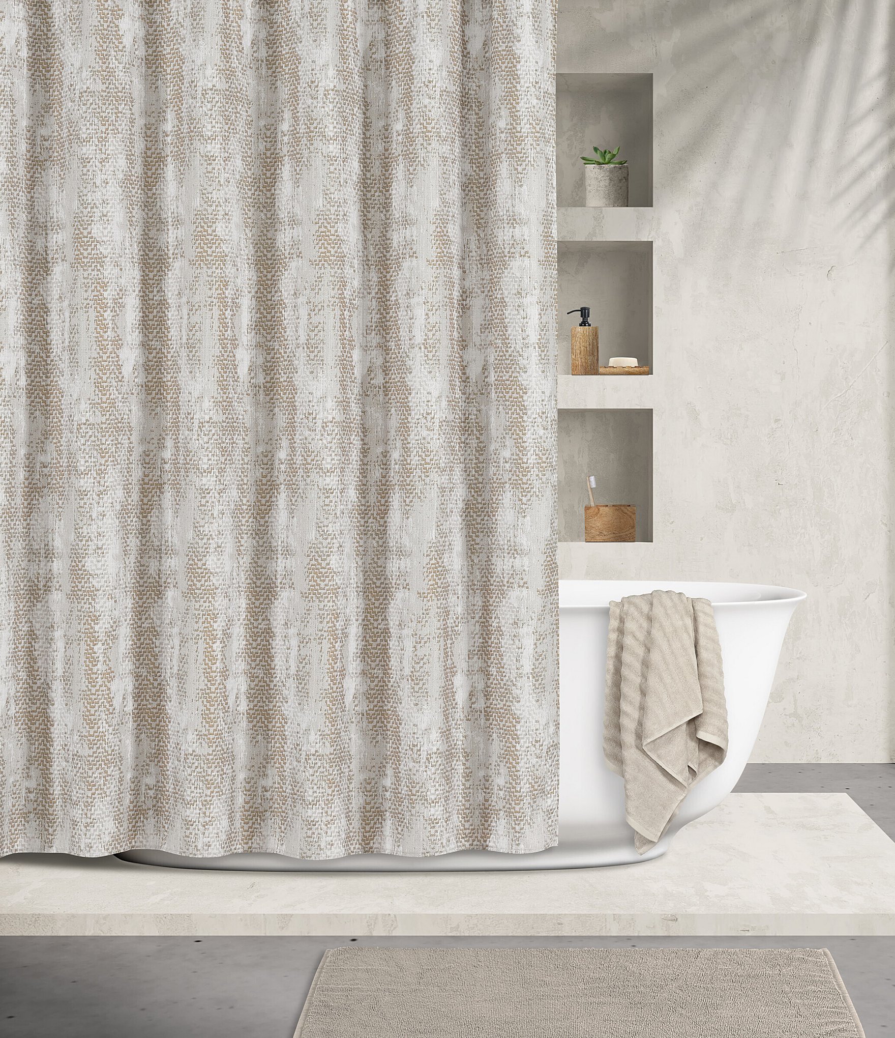 Birsppy Tahari Home Luxurious Fabric Shower Curtain- Printemps