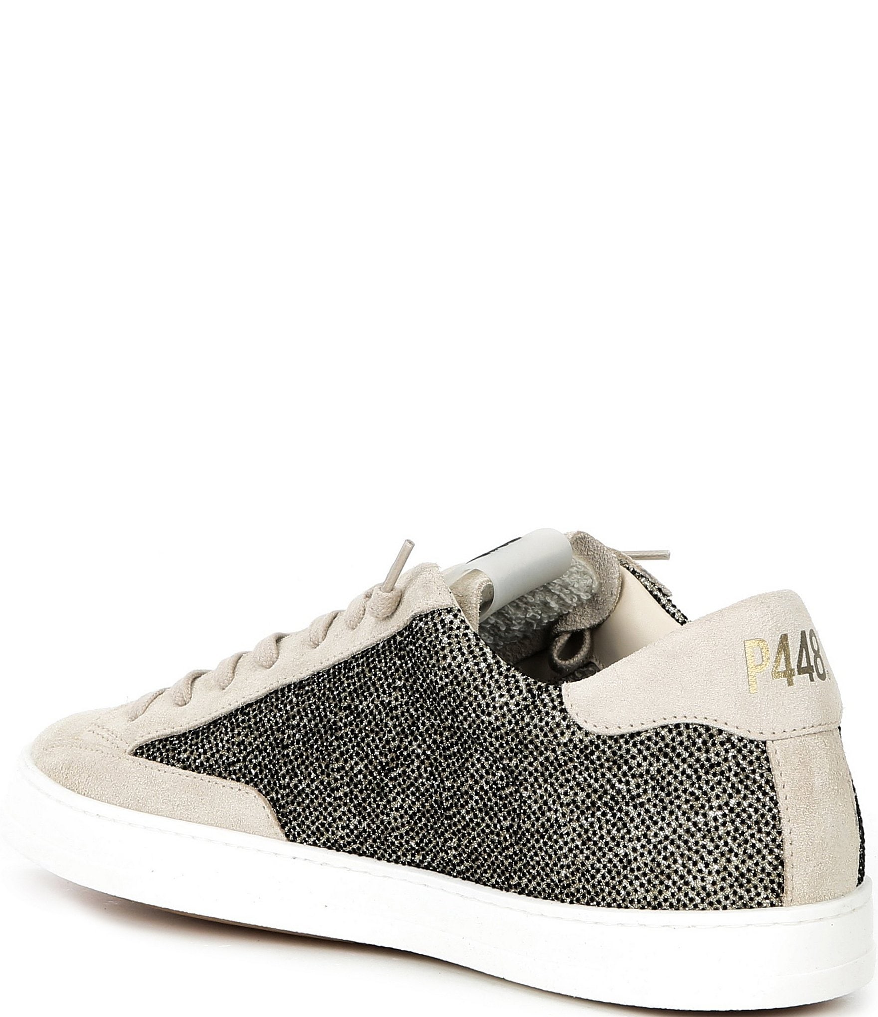 P448 John Fabric and Suede Lace Up Sneakers