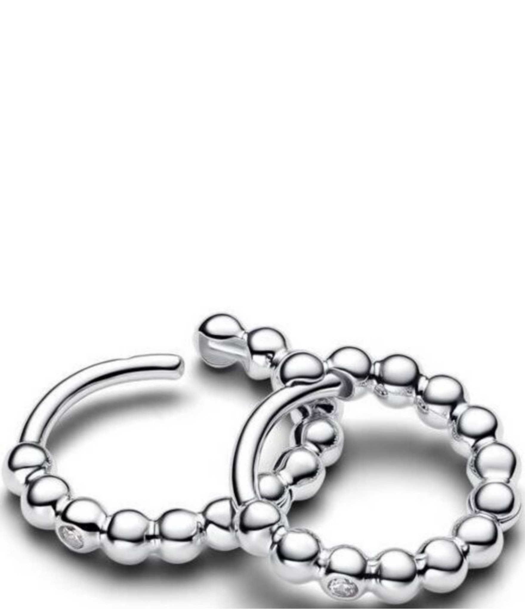 Pandora Beaded Huggie Hoop Earrings
