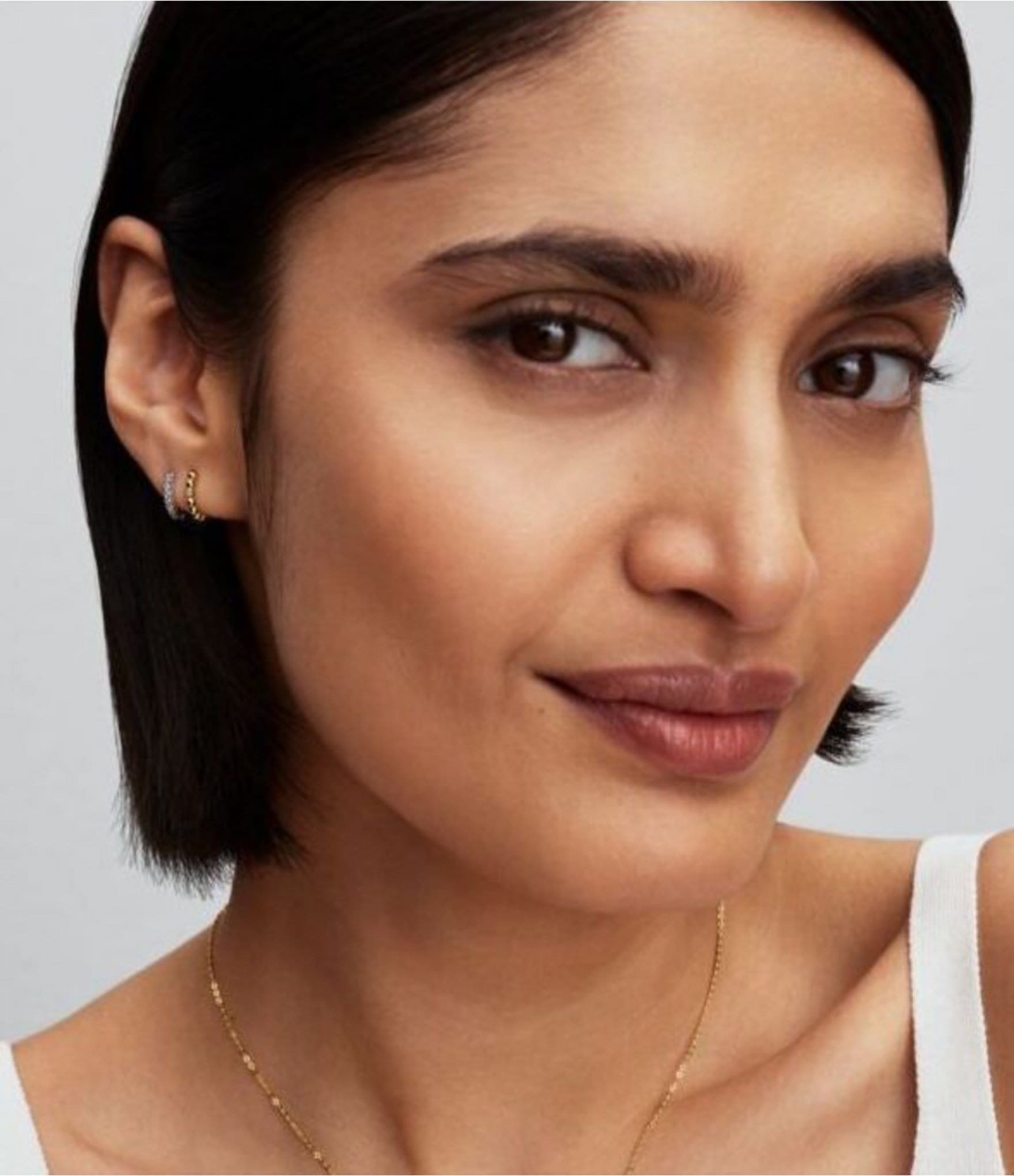 Pandora Beaded Huggie Hoop Earrings