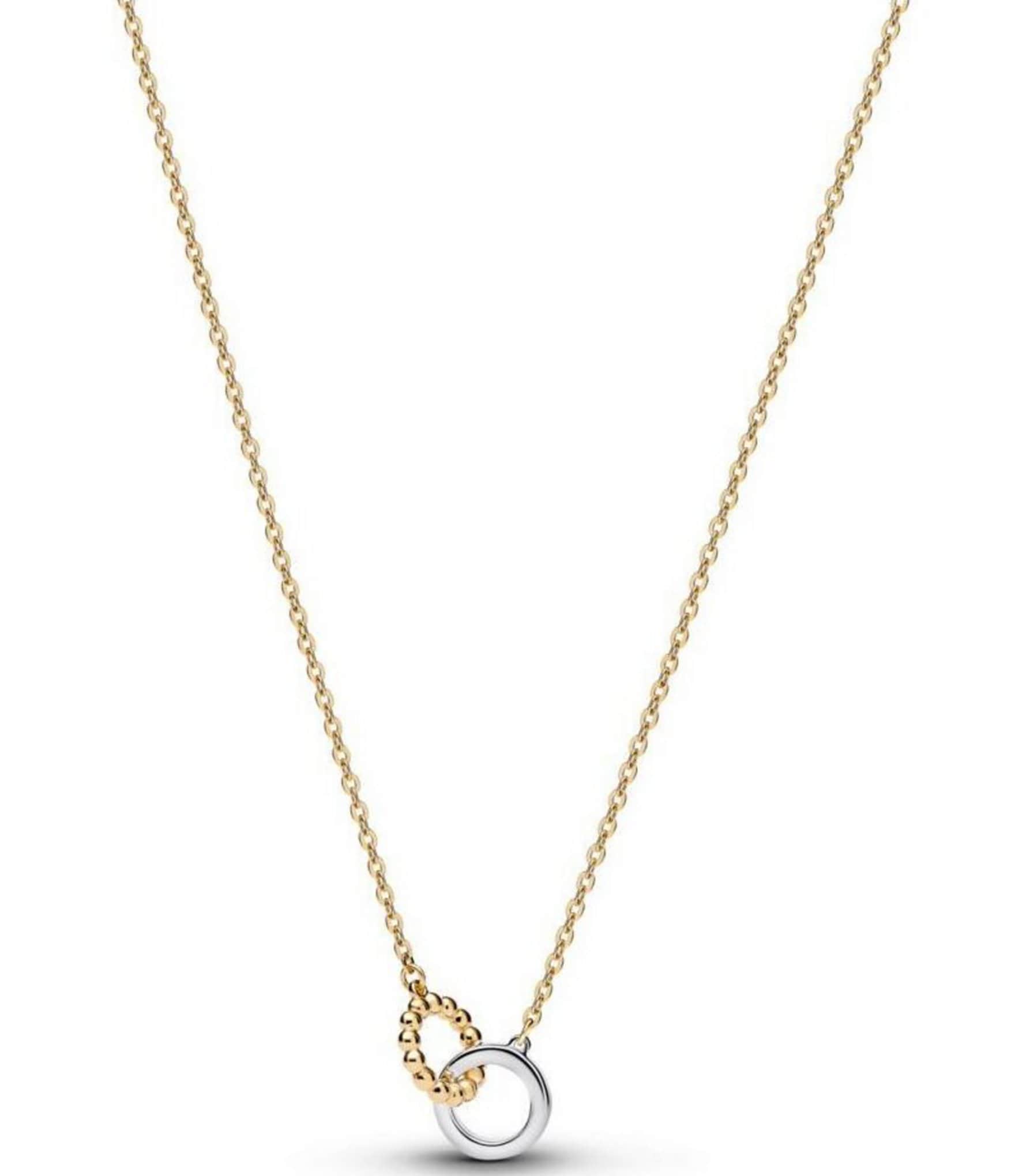 Pandora Beads And Pave Interlocking Circles Necklace