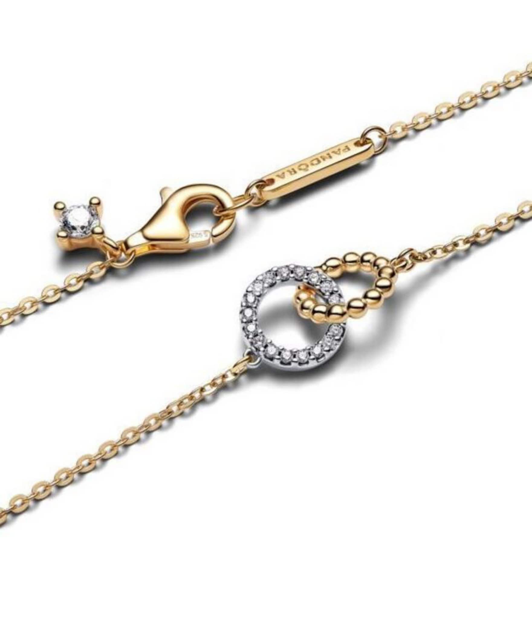 Pandora Beads And Pave Interlocking Circles Necklace