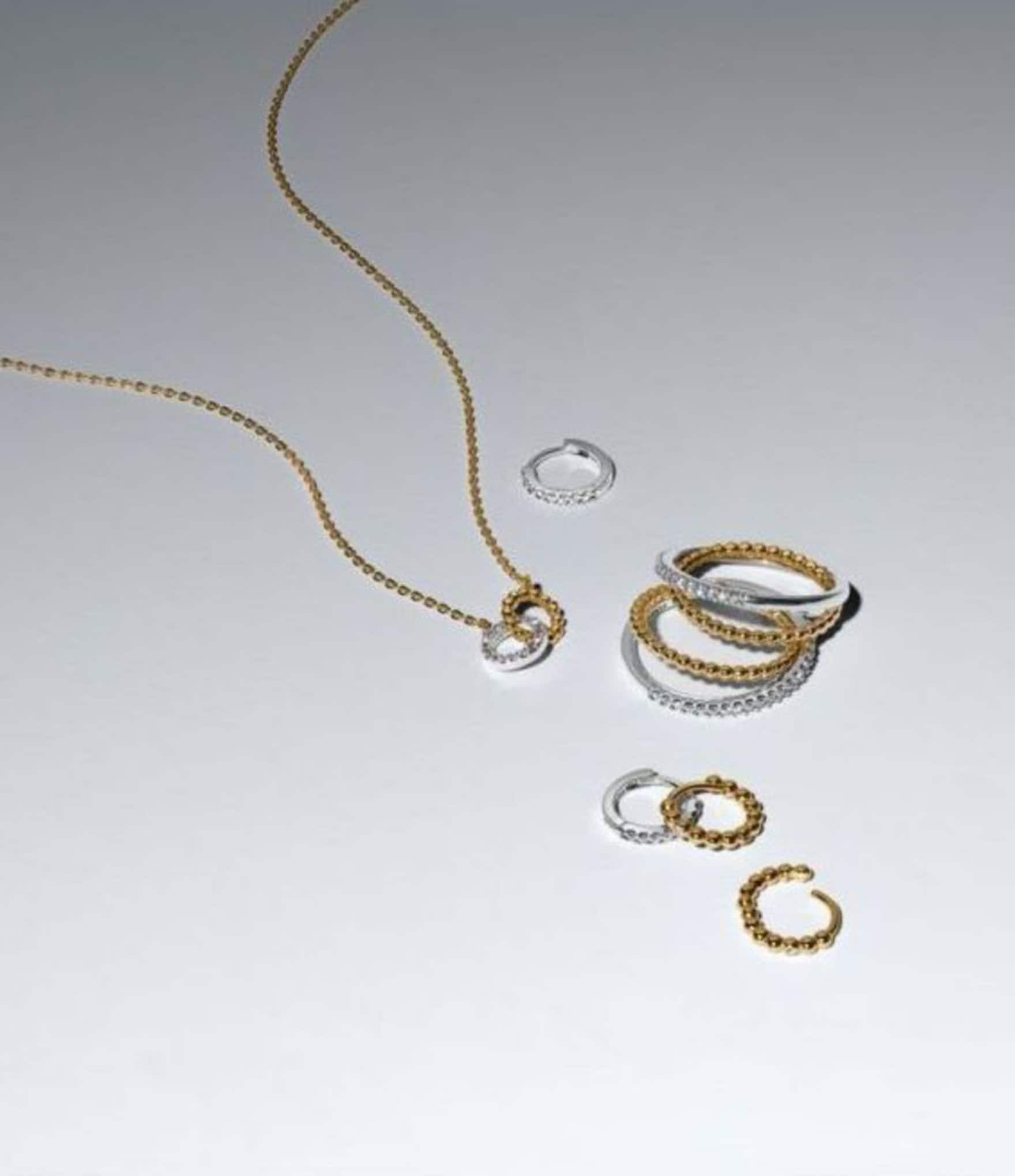 Pandora Beads And Pave Interlocking Circles Necklace