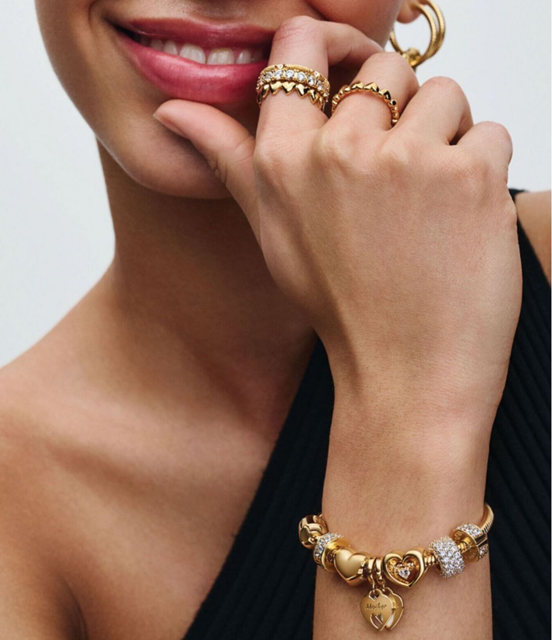 Pandora Clear Pave Gold Clip Charm