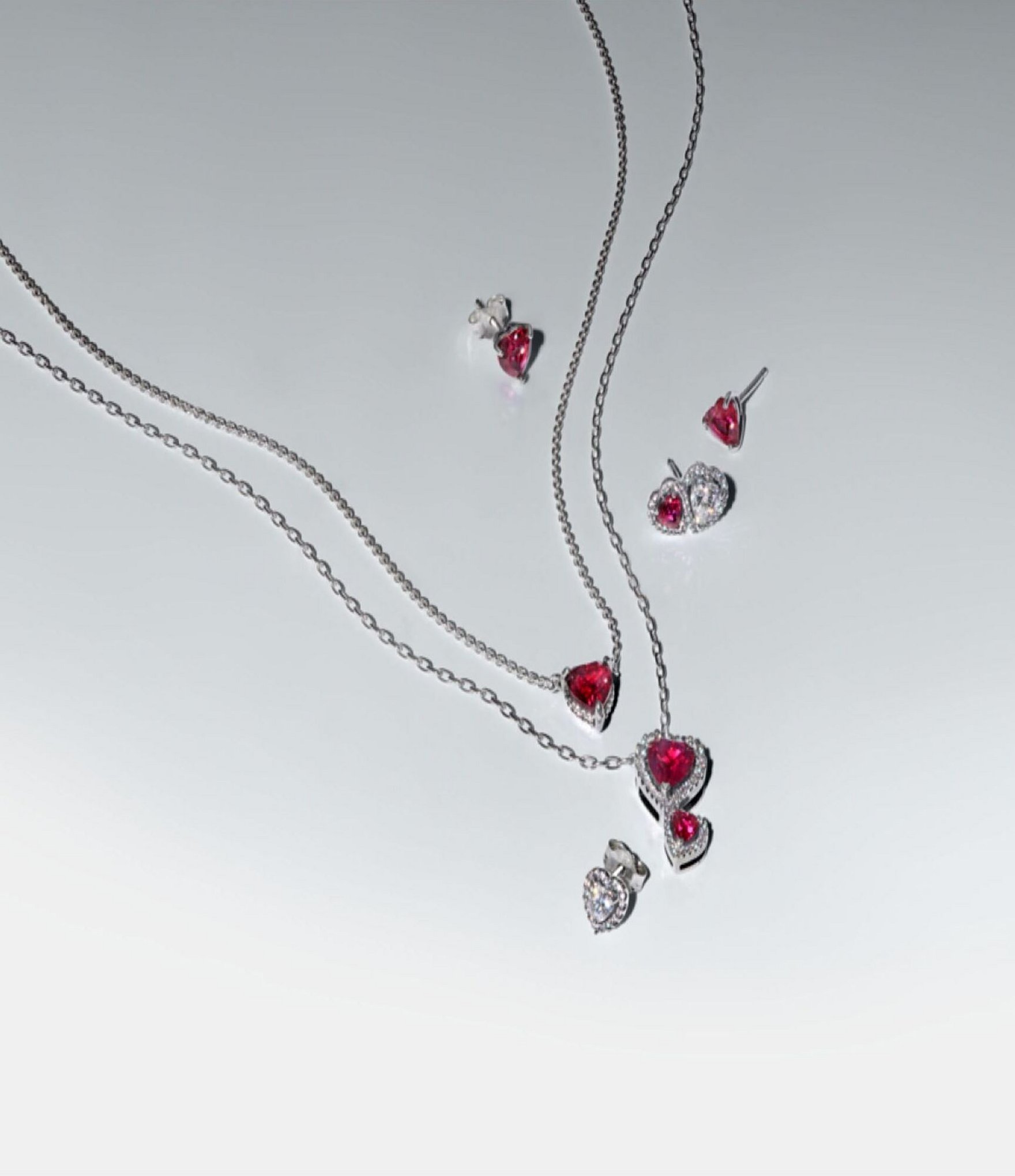 Pandora Elevated Heart Sterling Silver Stud Earrings