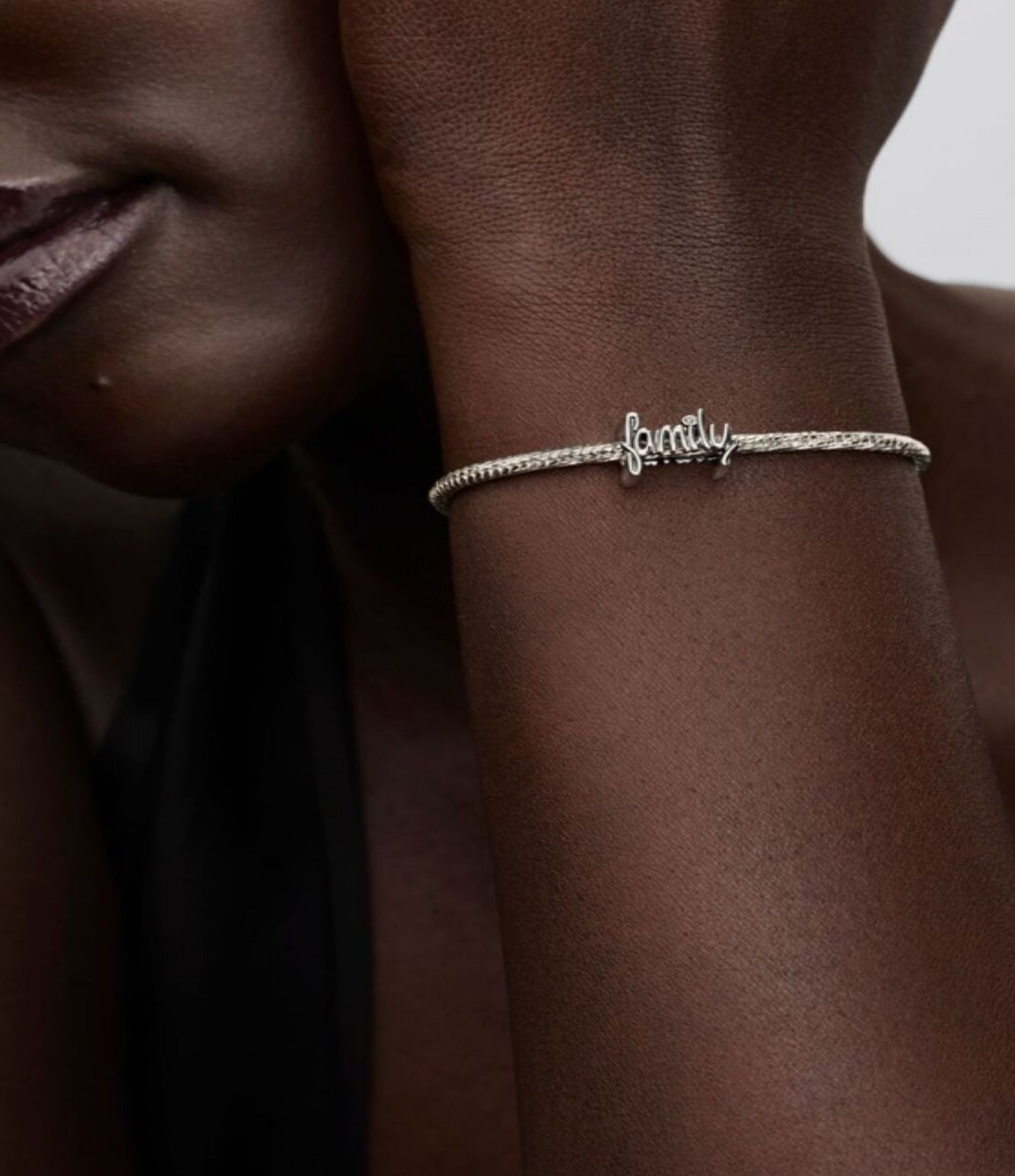 Pandora Family Script Sterling Silver Charm