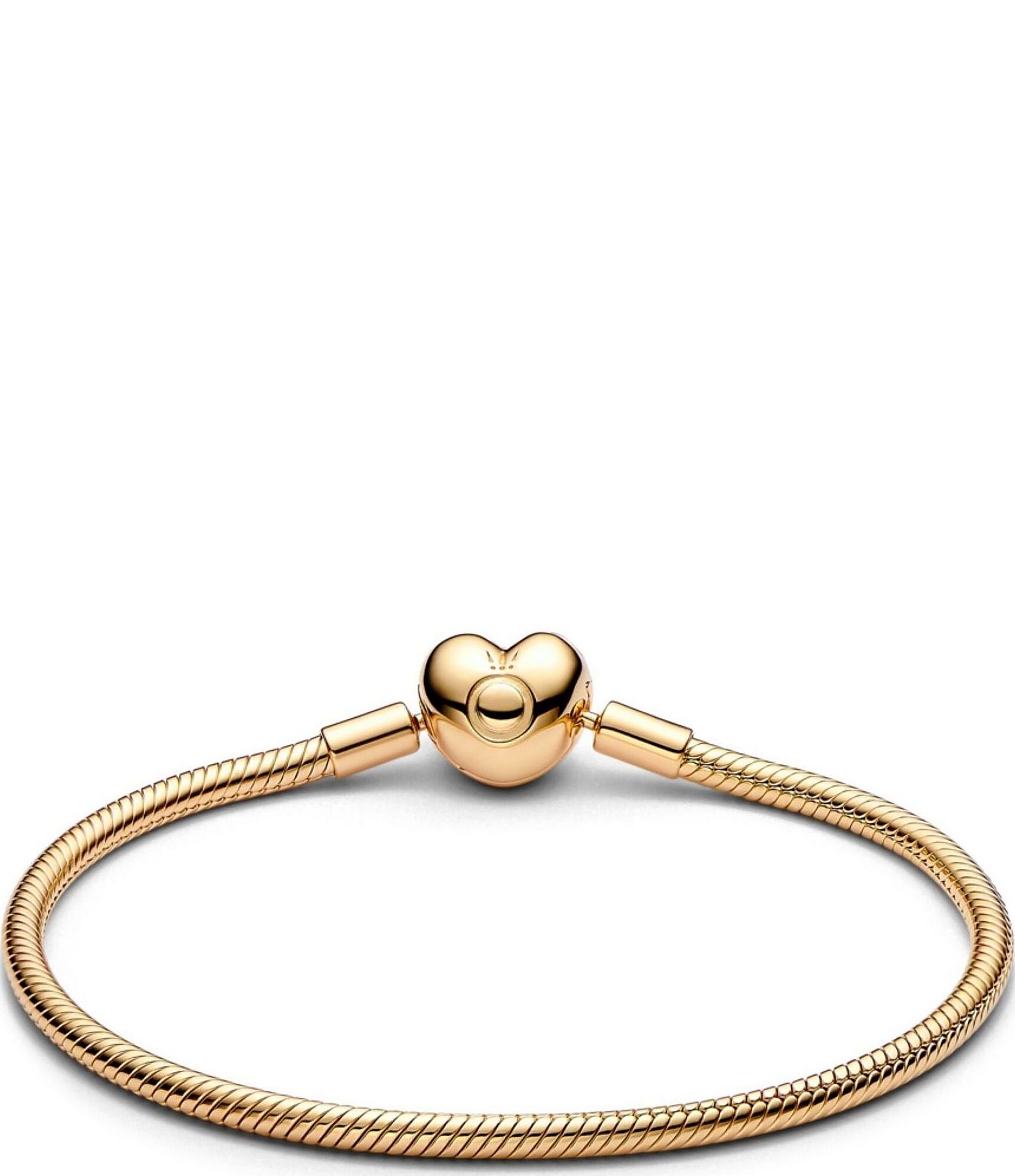 Pandora Gold Heart Snake Charm Bracelet