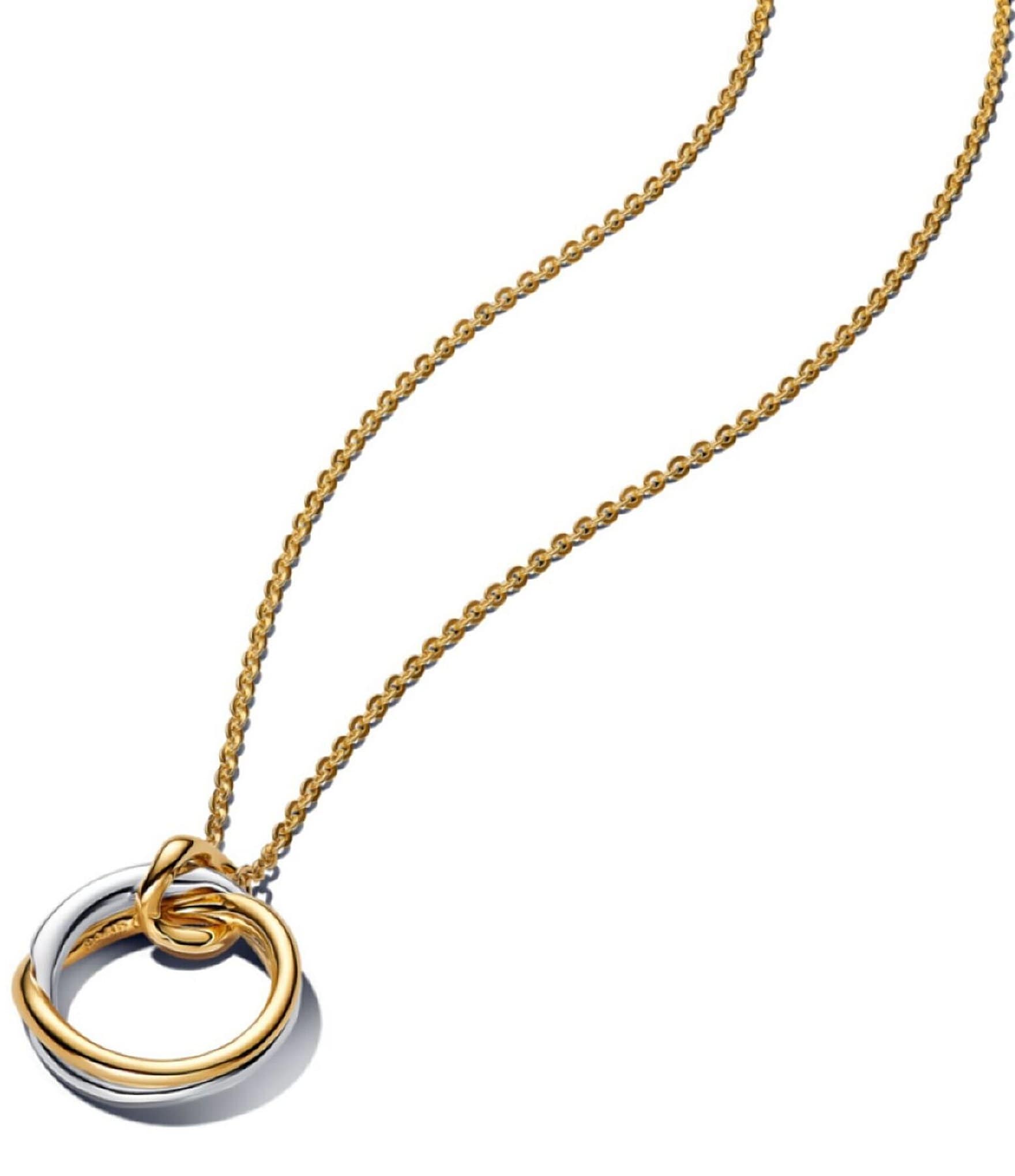 Pandora Organically Shaped Two-Tone Short Pendant Necklace