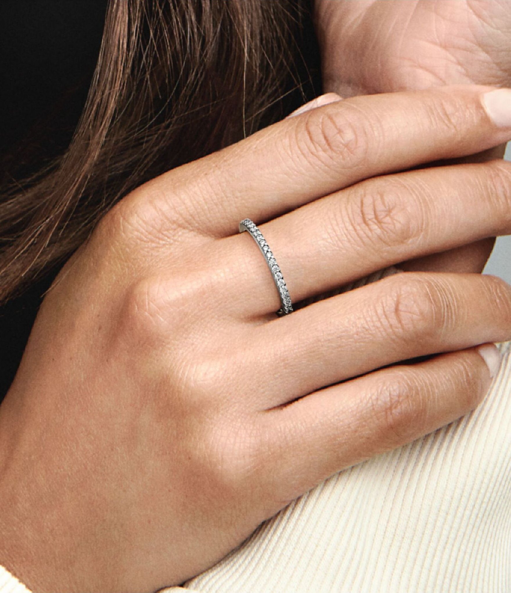 Pandora Sparkling Sterling Silver Band Ring