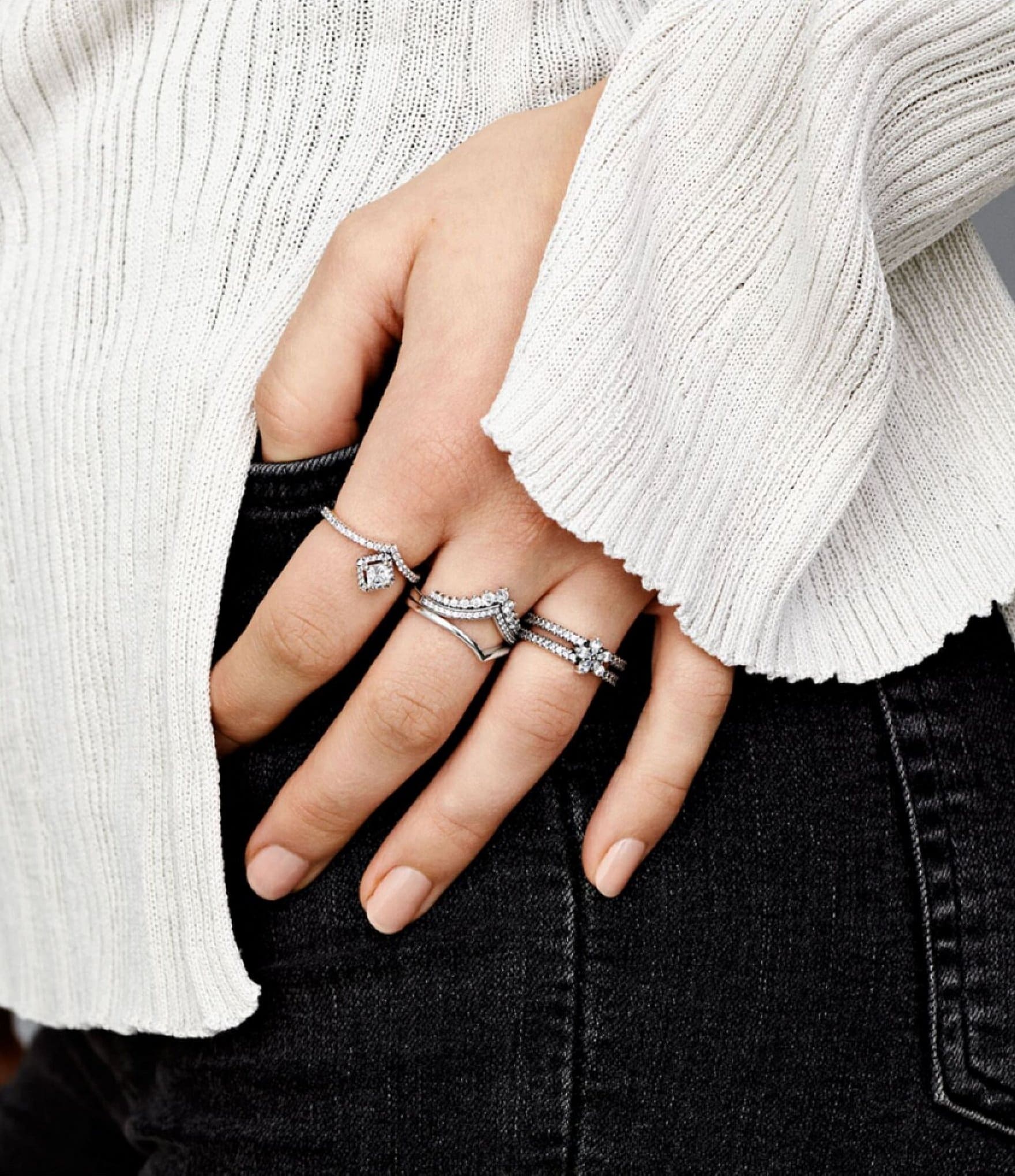 Pandora Timeless Wish Tiara Sterling Silver Statement Ring