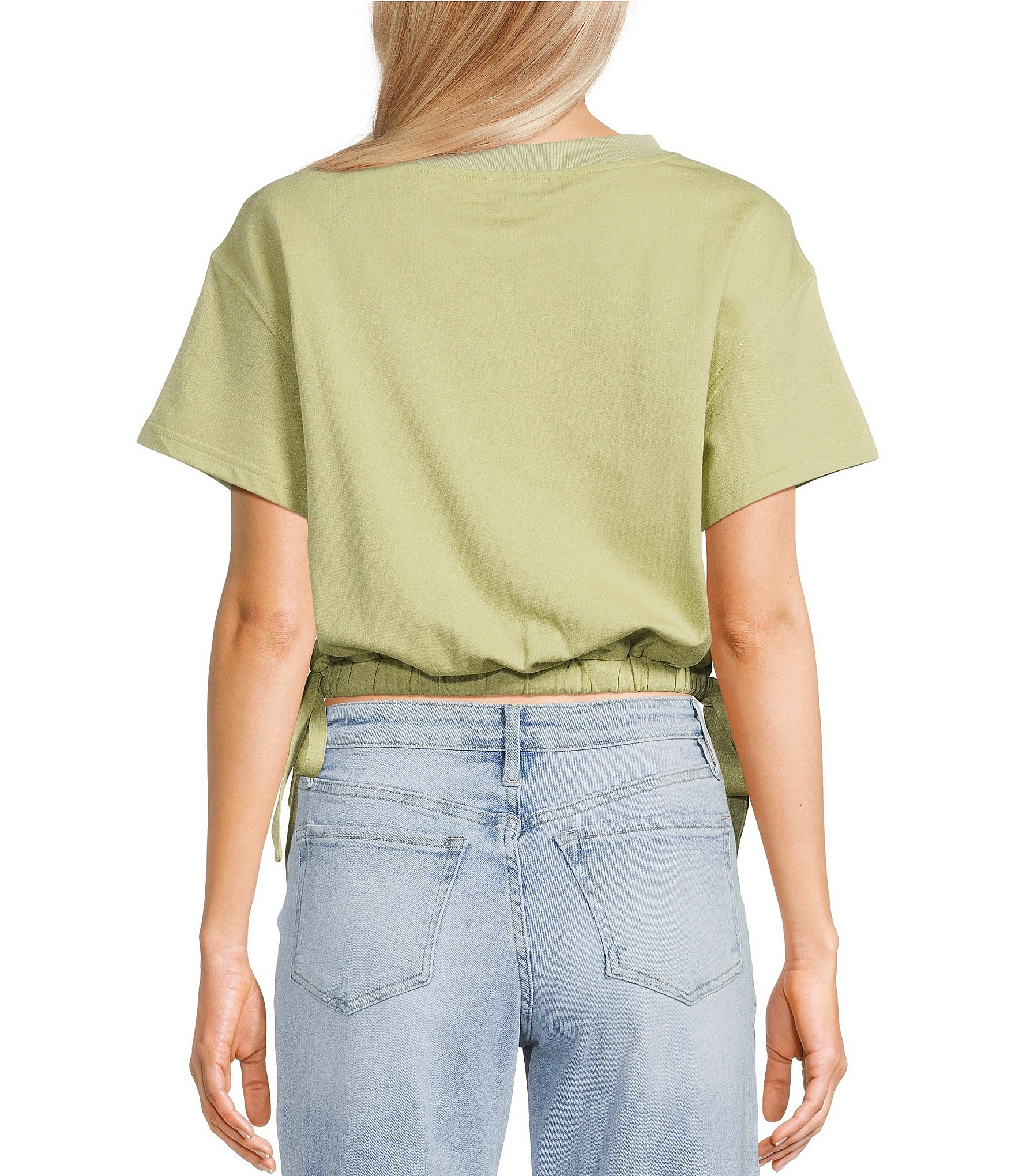 Papermoon Short Sleeve Side Tie Bubble Top