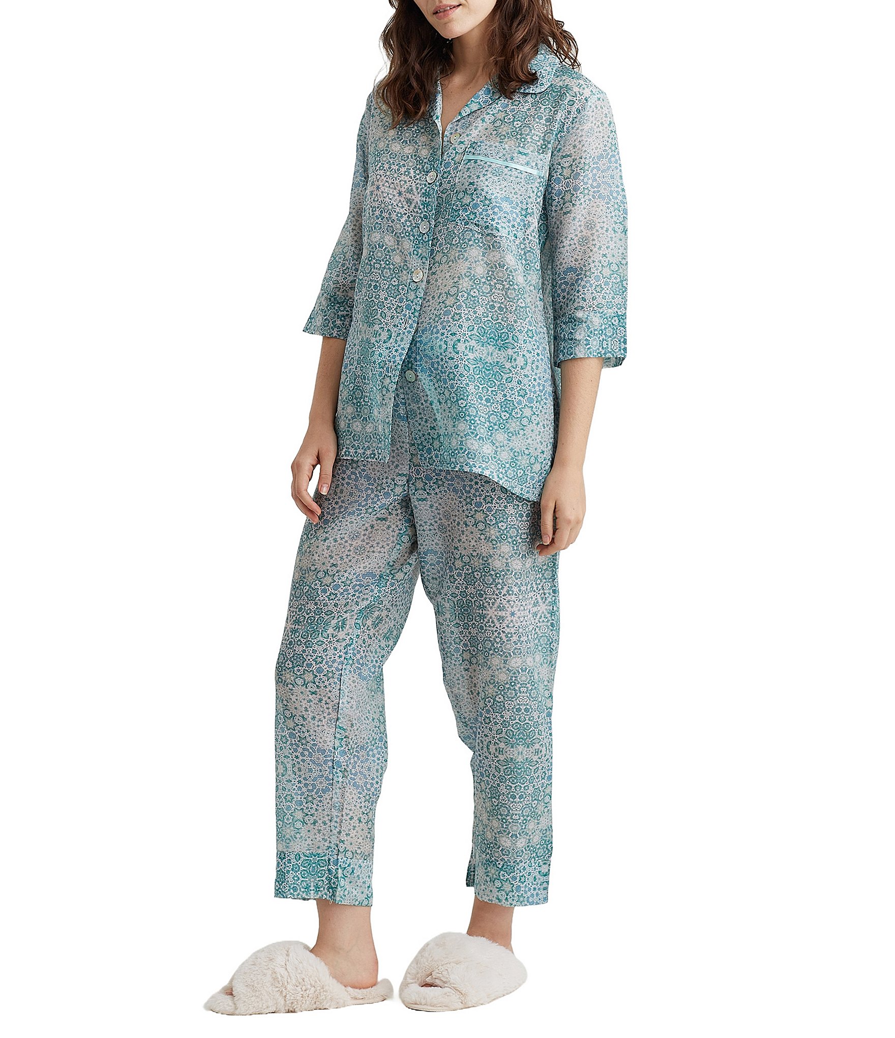 Papinelle Amira Lightweight 3/4 Sleeve Cropped Pajama Set